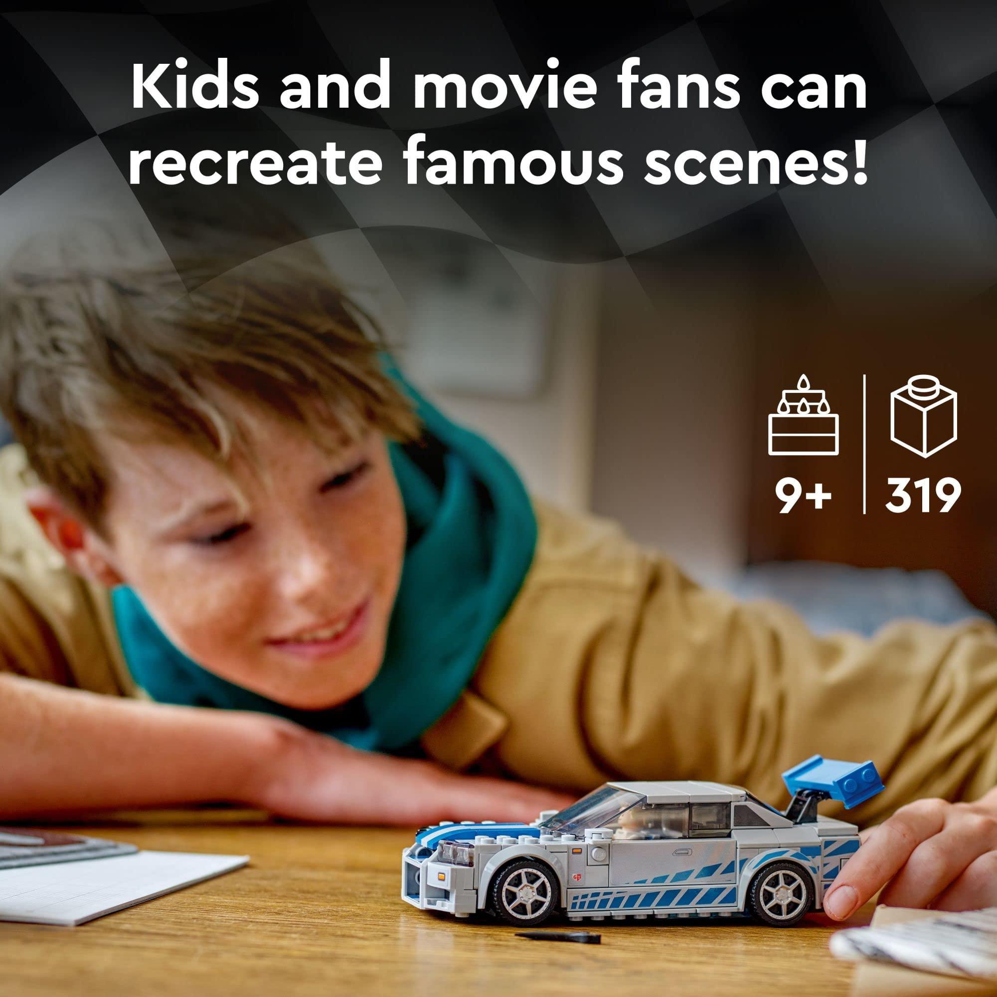 LEGO Speed Champions 2 Fast 2 Furious Nissan Skyline GT-R (R34), Race Car Toy Model Building Kit, Collectible with Racer Minifigure, 2023 Set for Kids, Boys and Girls Ages 9 and Up 76917 - Image 3