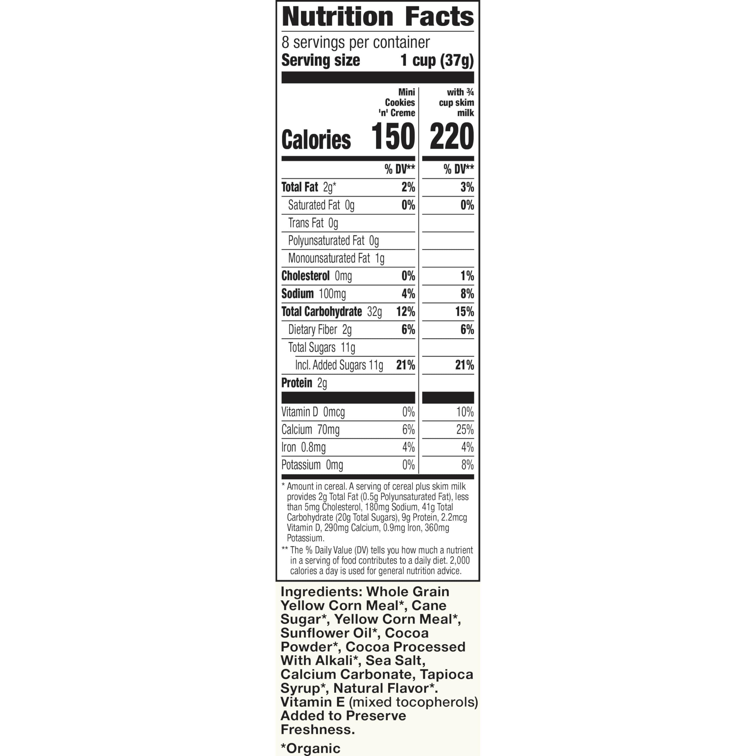 Cascadian Farm Organic Mini Cookies ‘n’ Creme Breakfast Cereal, Made With Whole Grain, Non-GMO, 10.7 oz - Image 2