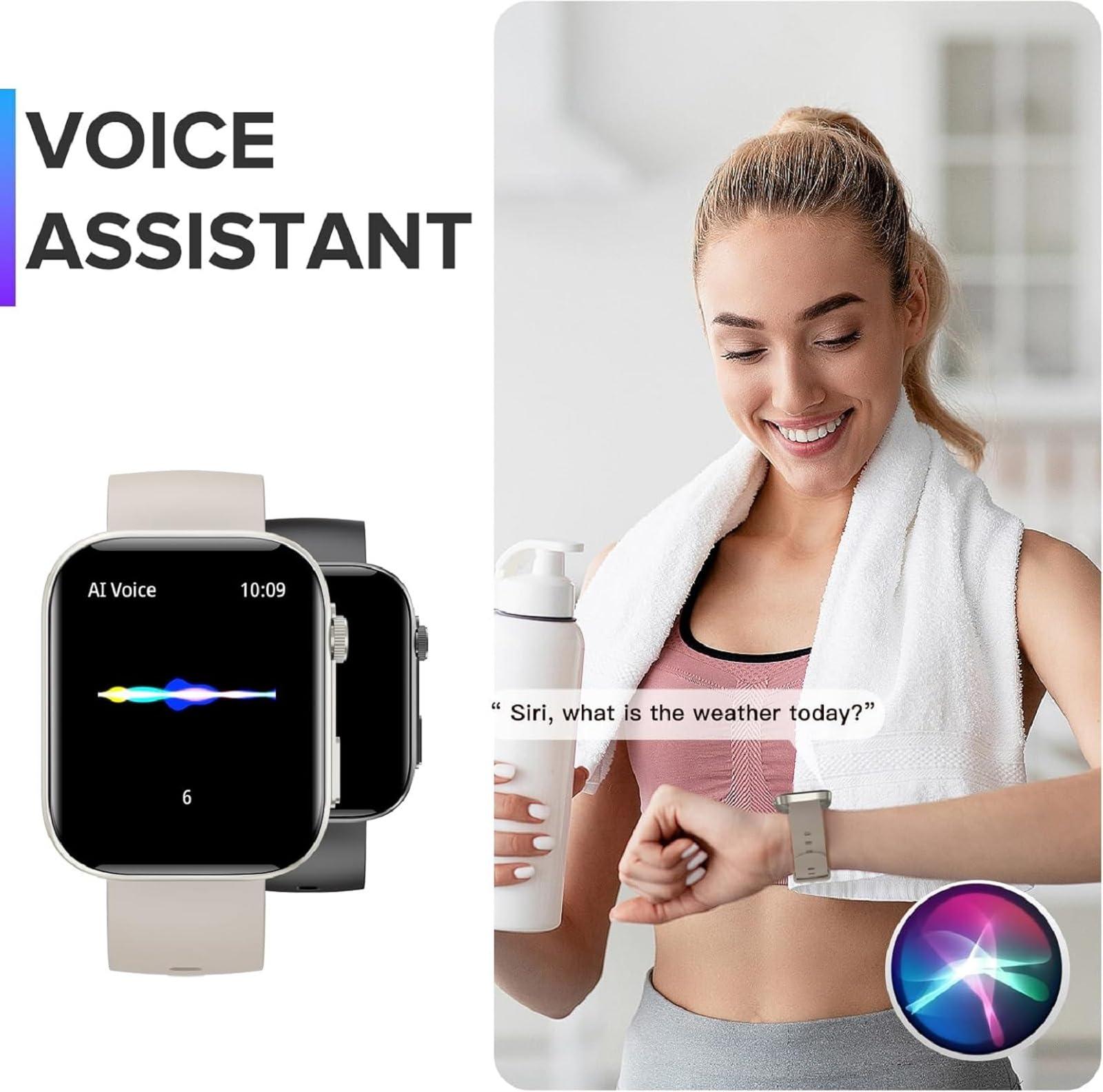 Bebinca Smart Watch for Men Women 2.01" Full Touch Screen IP68 Waterproof Bluetooh Fitness Tracker Heart Rate/Sleep Monitor Compatible with iPhone Samsung Android Phone(Starlight) - Image 6