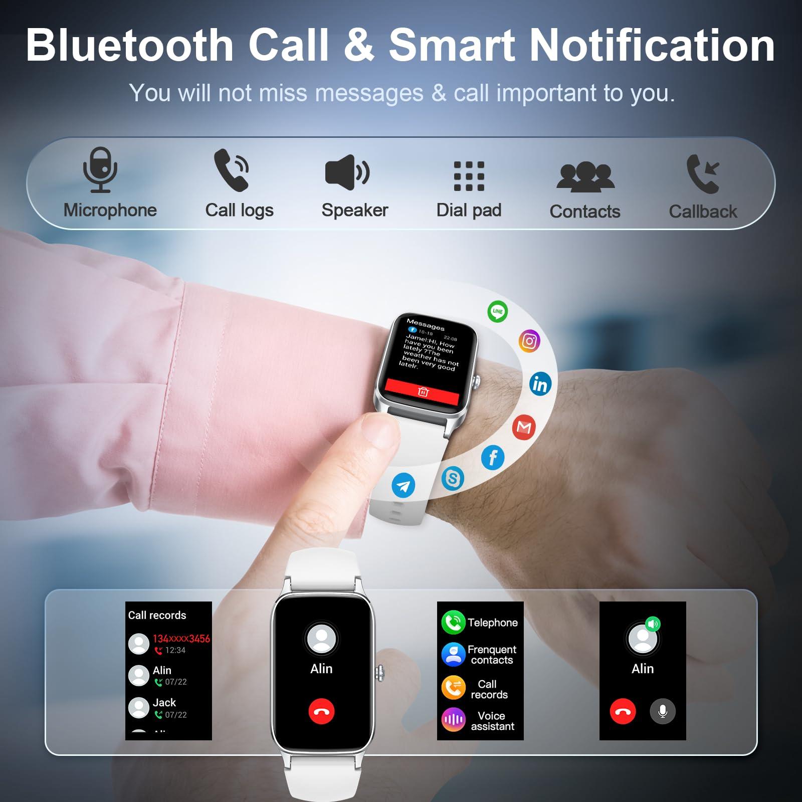 Smart Watch for Men Women(Answer/Make Call), 2025 Fitness Activity Tracker 1.57” Smartwatch with Heart Rate/Sleep Monitor/Pedometer/Calories/110+ Sports, IP68 Waterproof Fitness Watch for Android iOS - Image 4