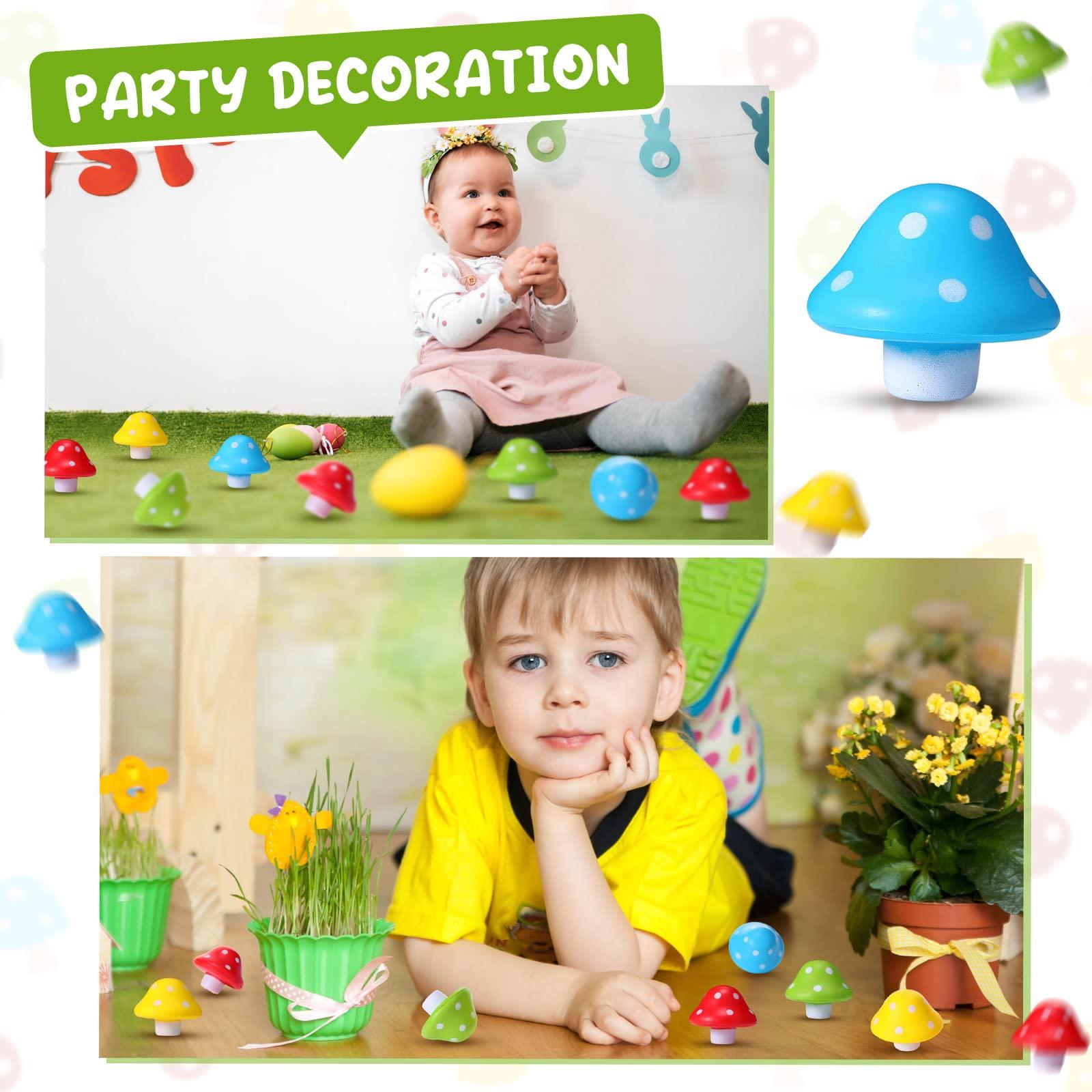 Jerify Mushroom Toys Mini Stress Balls Mushroom Party Favors PU Foam Stretchy Balls 1.57 Inch Stress Relief Fidget Toys Bulk for Festival Trinkets Adults Anxiety Relaxing (bright Colors, 20 Pcs) - Image 5