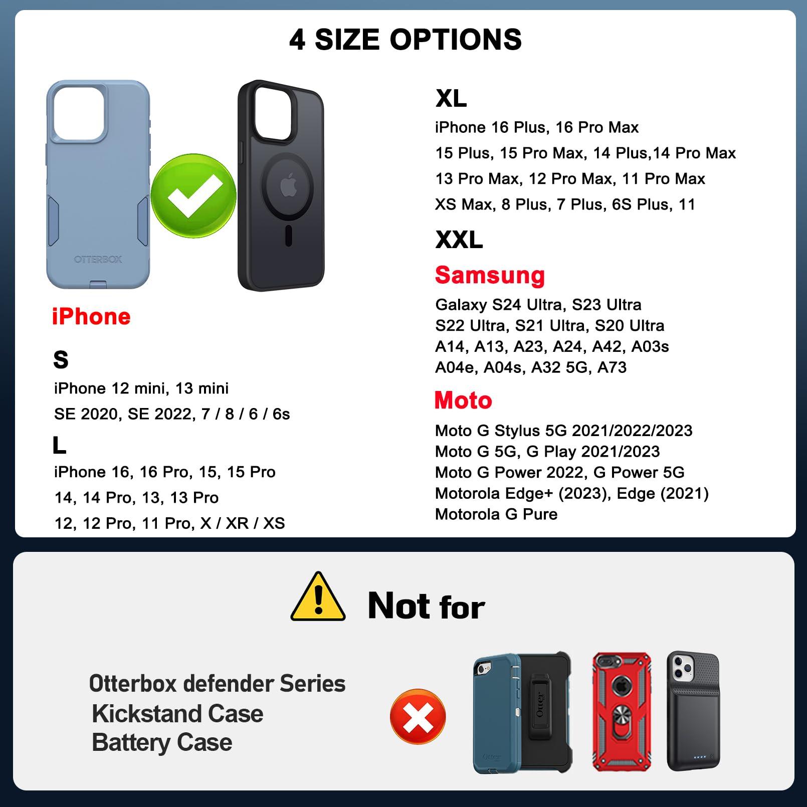 ykooe Cell Phone Holster Compatible with iPhone 16/15/14/13/12 Pro Max & Plus Models - Belt Clip and Card Holder, Black, XL - Image 2