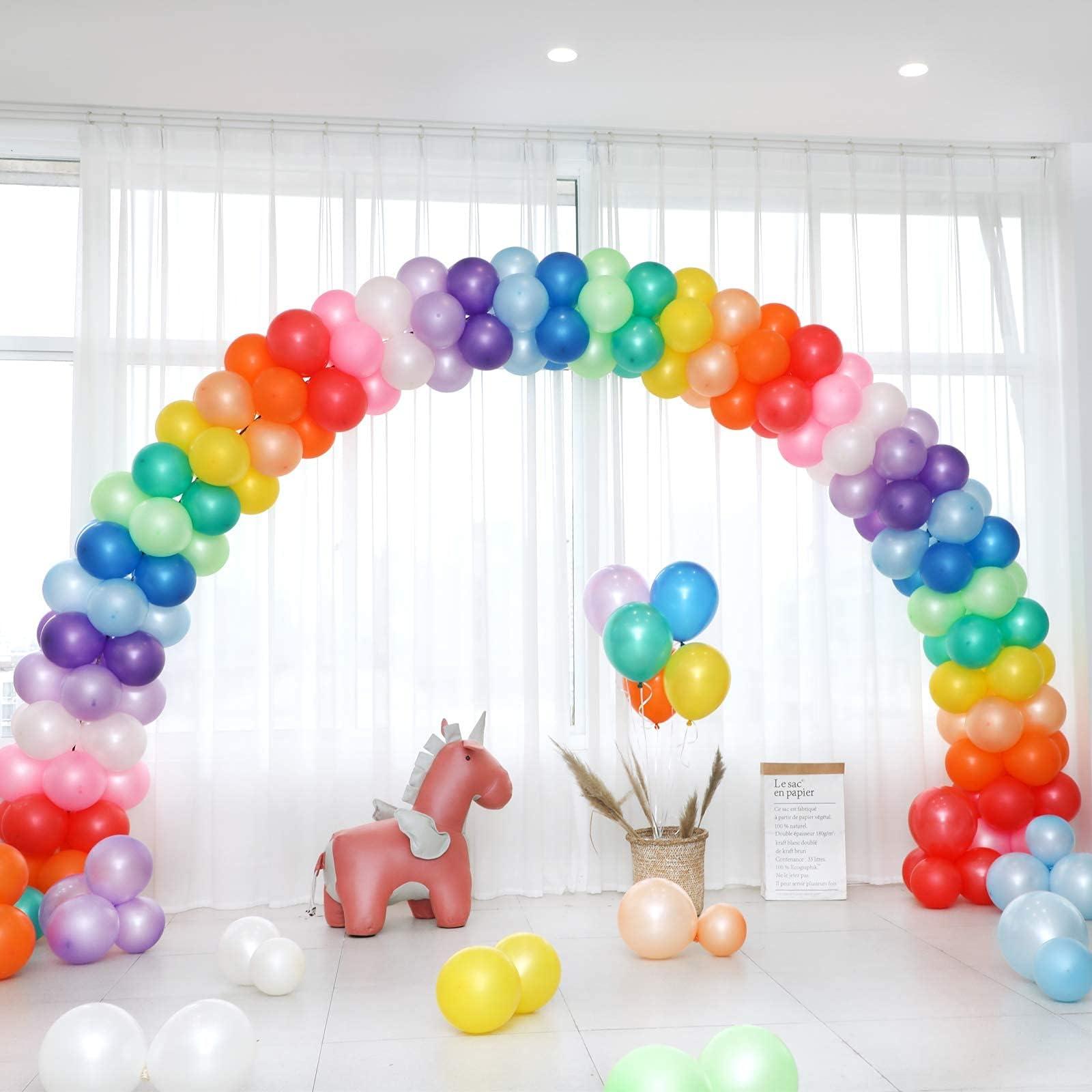 RUBFAC 120 Balloons Assorted Color 12 Inches Rainbow Latex Balloons, 12 Bright Color Party Balloons for Birthday Baby Shower Wedding Party Supplies Arch Garland - Image 6