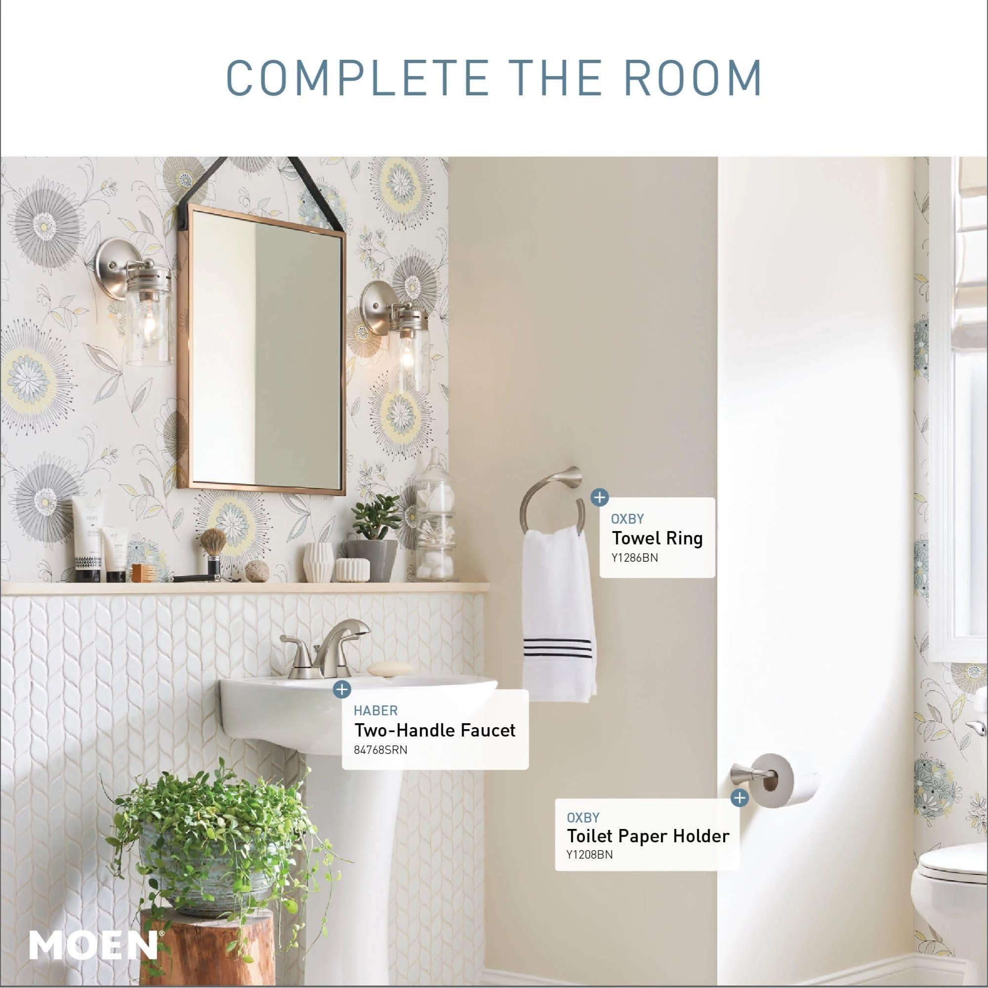 Moen Haber Spot Resist Brushed Nickel Two-Handle 4" Centerset Bathroom Faucet, 3-Hole Faucet, 84768SRN - Image 5