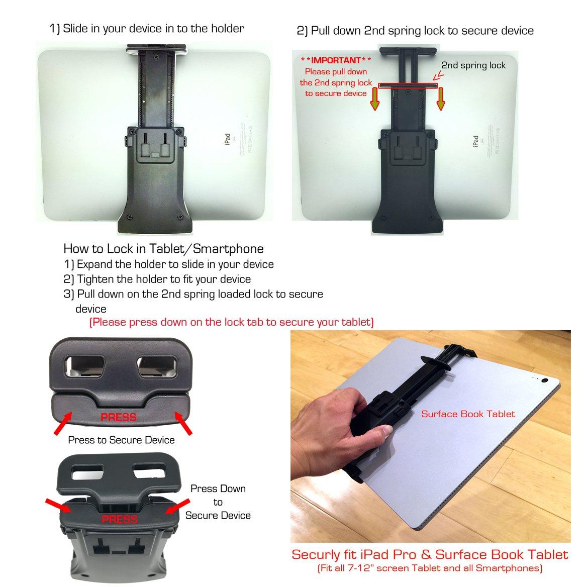 Accessory Basics QuickLock Microphone Music Mic Stand Pole bar Mount for Apple ipad Pro Air Mini Galaxy Tab S24 S23 iPhone 15 16 Pro MAX Plus *use with All 7-12 Tablet & Smartphones - Image 5