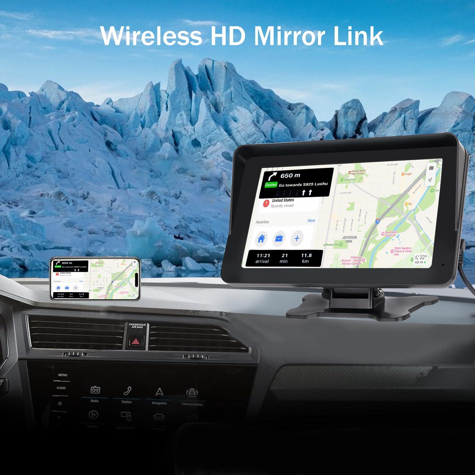 Apple Carplay Portable Car Stereo and Android Auto,Carplay Screen for Car Radio with Bluetooth Handsfree, 7'' Touch Screen with Phone Link/FM/AUX - Image 4