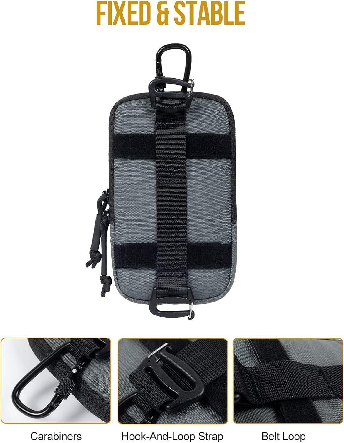 OneTigris Cell Phone Holster - Phone Belt Holder Molle Phone Pouch for Belt with Loop, Holds 4.7"-6.5" Phones in Black - Image 2