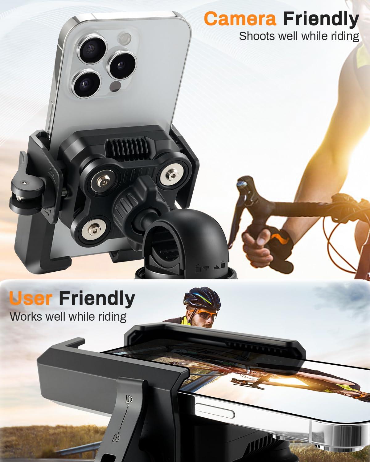 JUSTTOP Motorcycle Phone Mount Holder,Bike Phone Mount Holder[Unobstructed Camera],for iPhone and More 4.7"-7" Smartphones,Motorcycle Accessories and Bike Accessories - Image 8
