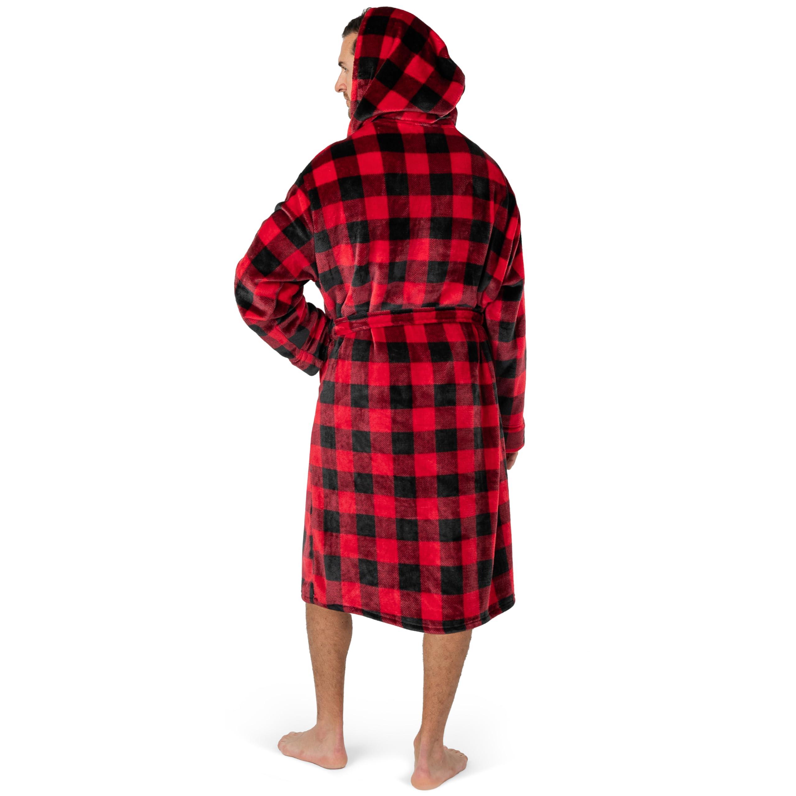 PAVILIA Mens Robe, Hooded Fleece Bathrobe for Men, Plush Long Warm Robe for Male Bath Spa - Image 3