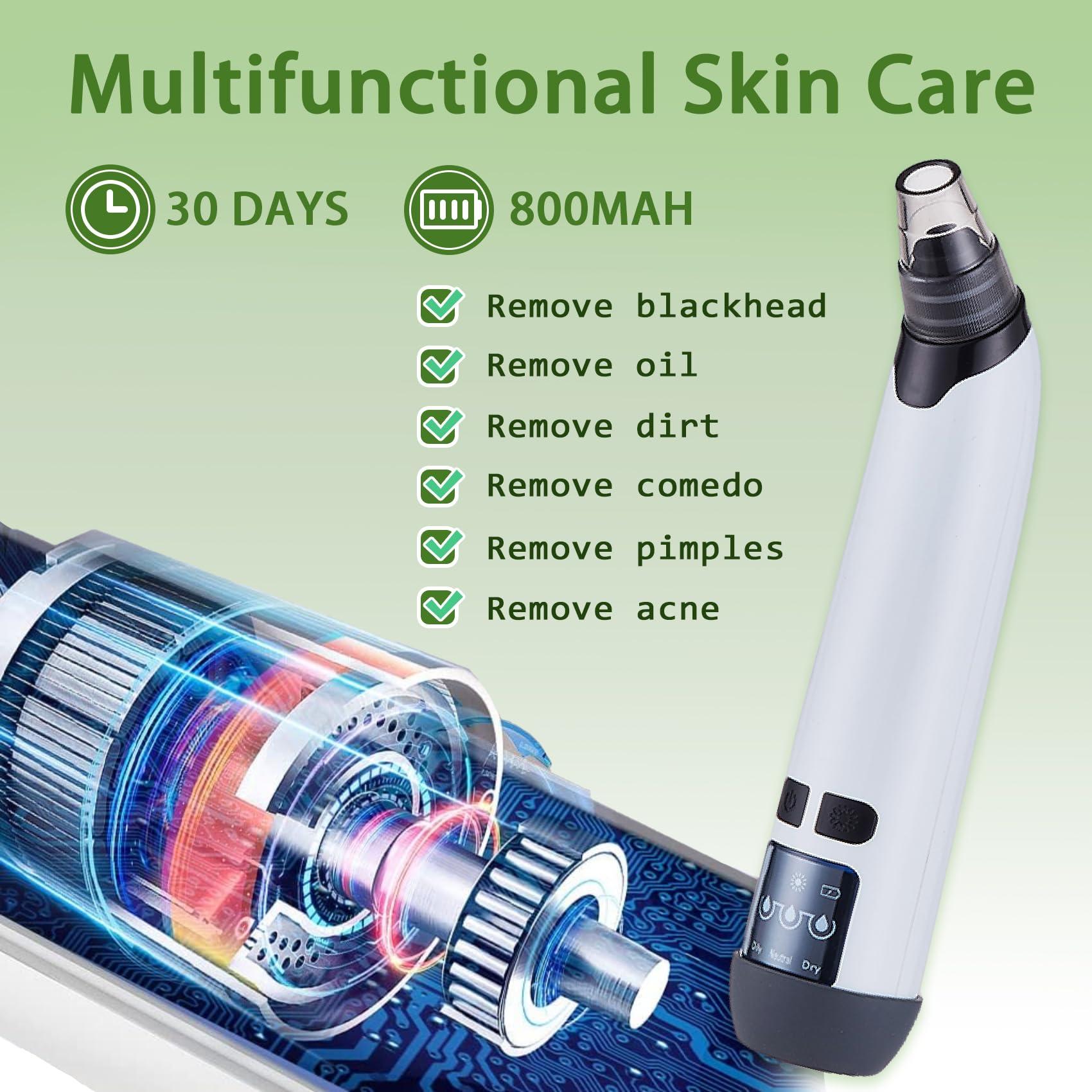 Blackhead Remover Vacuum - Black Head Remover for Face,Blackhead Extractor Tool with 3 Adjustable Suction Levels,4 Probes,USB Interface Type Pore Vacuum,Suitable for Women and Men (White) - Image 6