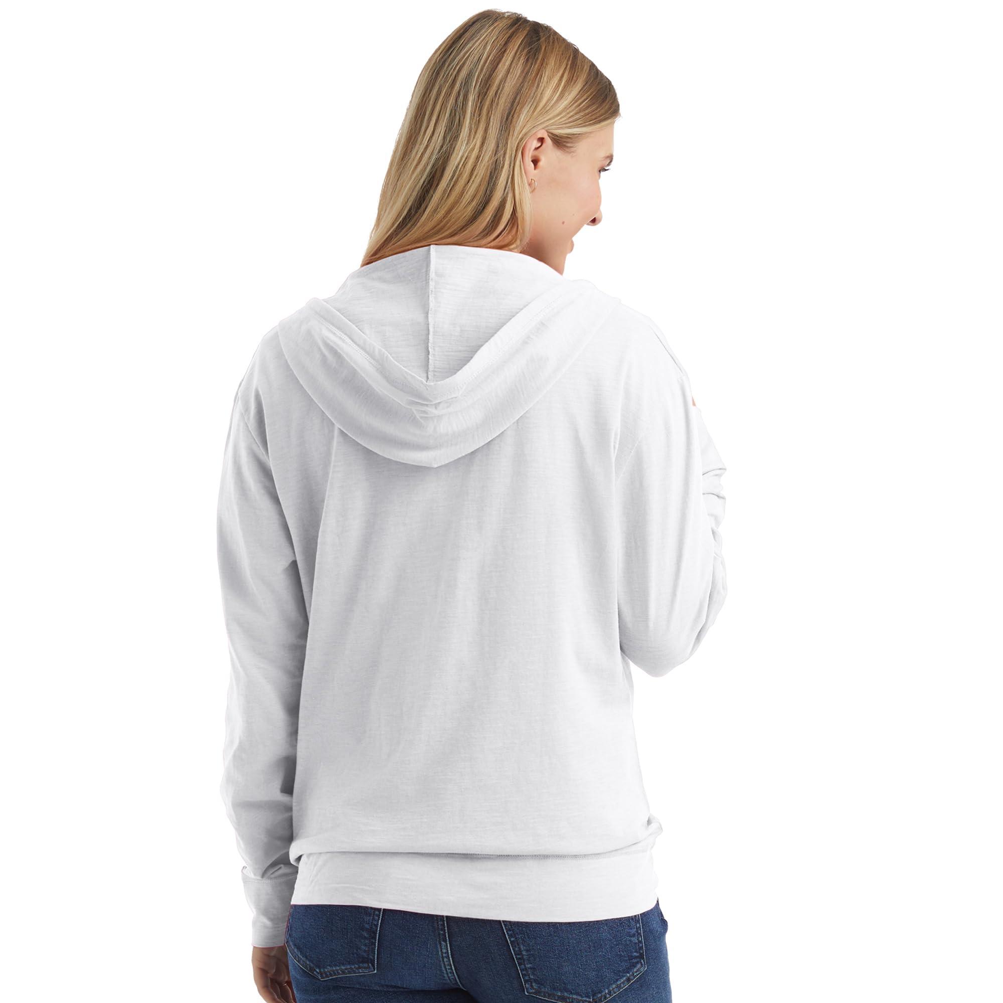 Hanes Women’s Slub Knit Full-Zip Hoodie, Textured Cotton Zip-Up T-Shirt Hoodie for Women - Image 2