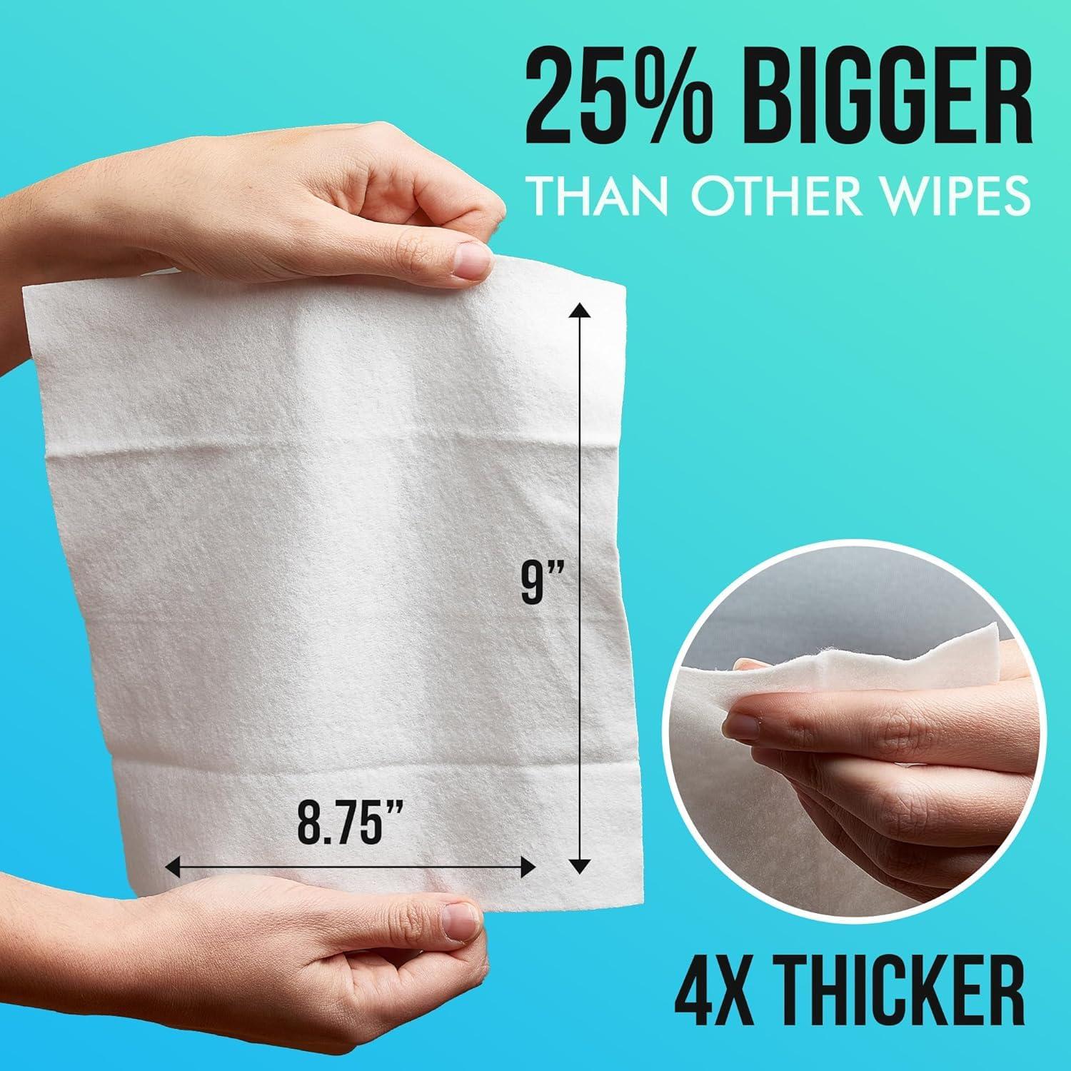 Extra Large Bath Wipes for Adults Bathing No Rinse - 80 Disposable Body Cleansing Wipes for Men, Women & Elderly - Great for Gym, Camping, Post Surgery - Shower Wipes - Lavender - Image 5