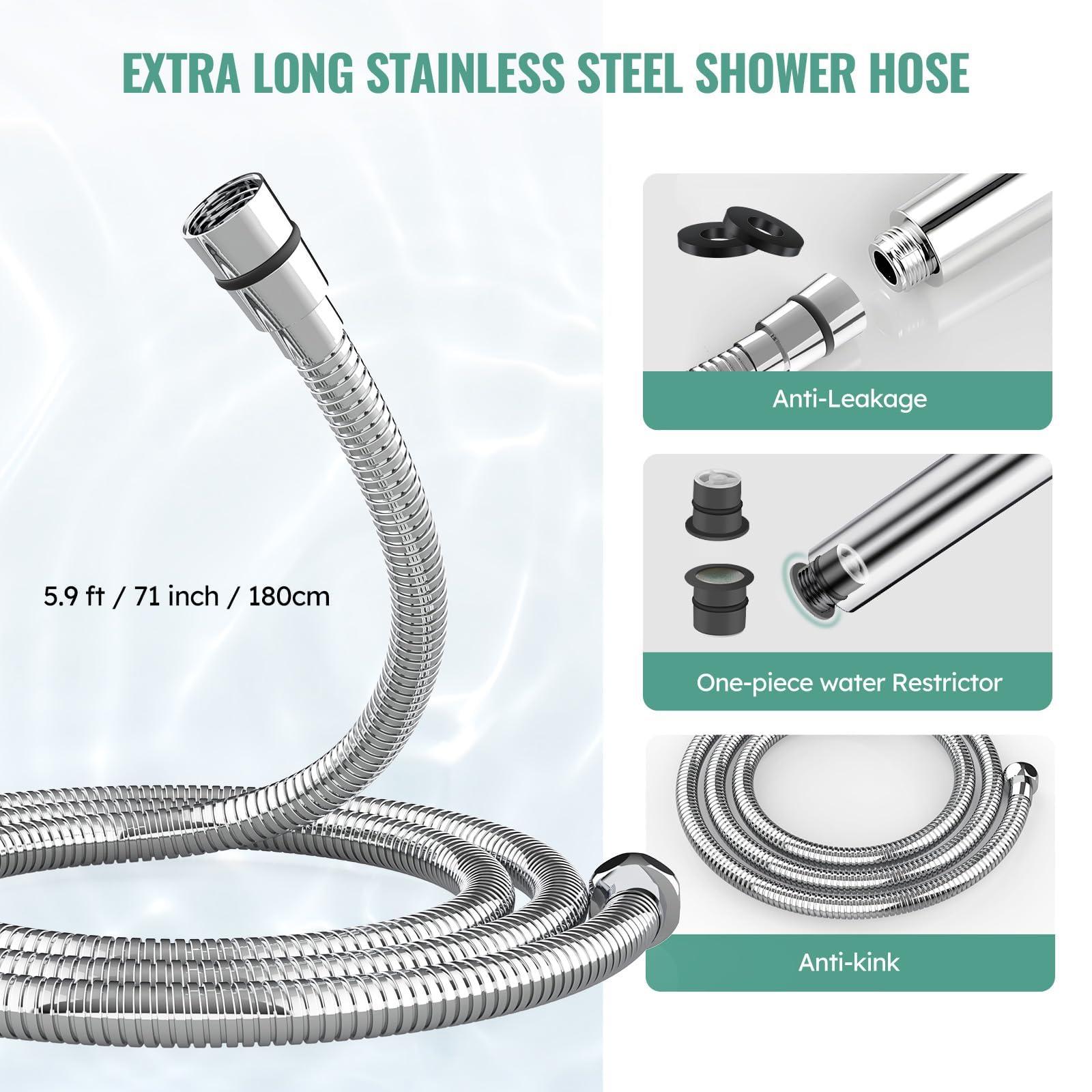 Filtered Shower Head with Handheld, High Pressure 9 Spray Mode Chrome Showerhead with Filters,detachable shower head,Water Softener Filters Beads for Hard Water -Remove Chlorine - Image 7