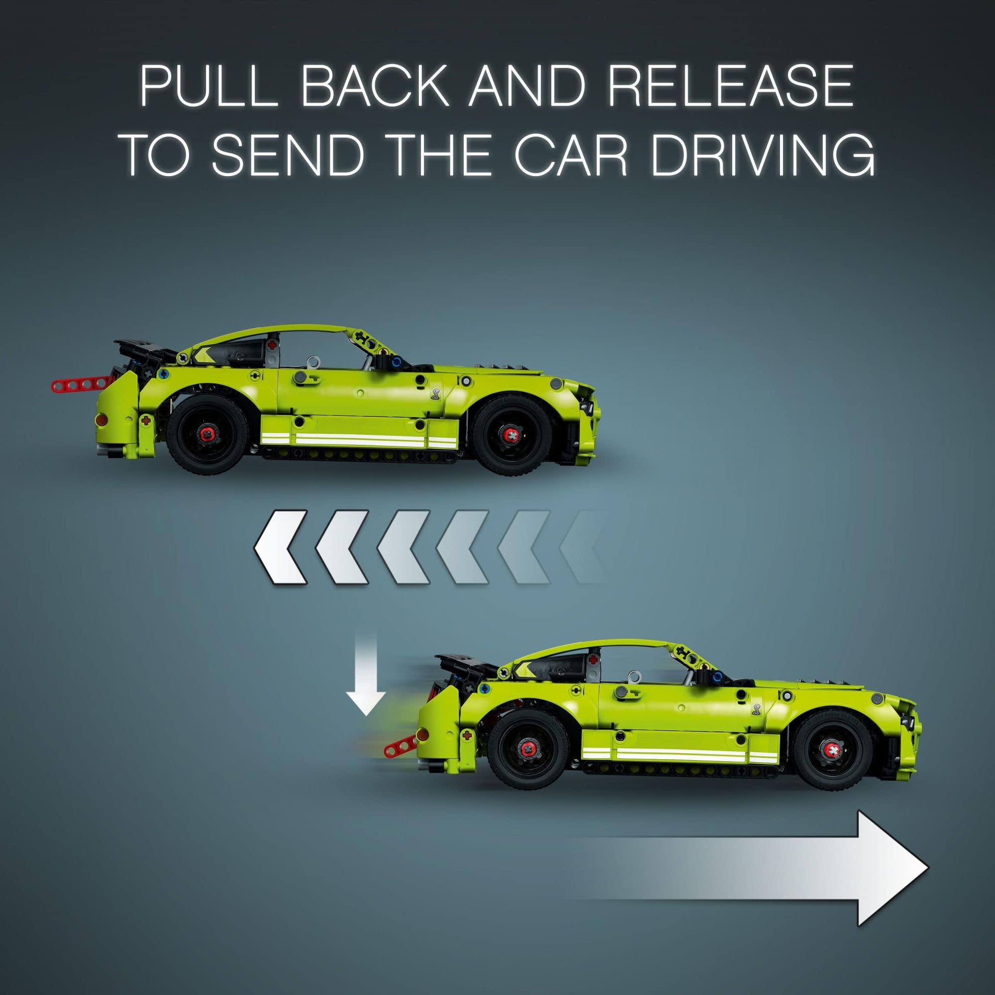 LEGO Technic Ford Mustang Shelby GT500 Building Set 42138 - Pull Back Drag Race Toy Car Model Kit, Featuring AR App for Fast Action Play, Great Gift for Boys, Girls, and Teens Ages 9+ - Image 5