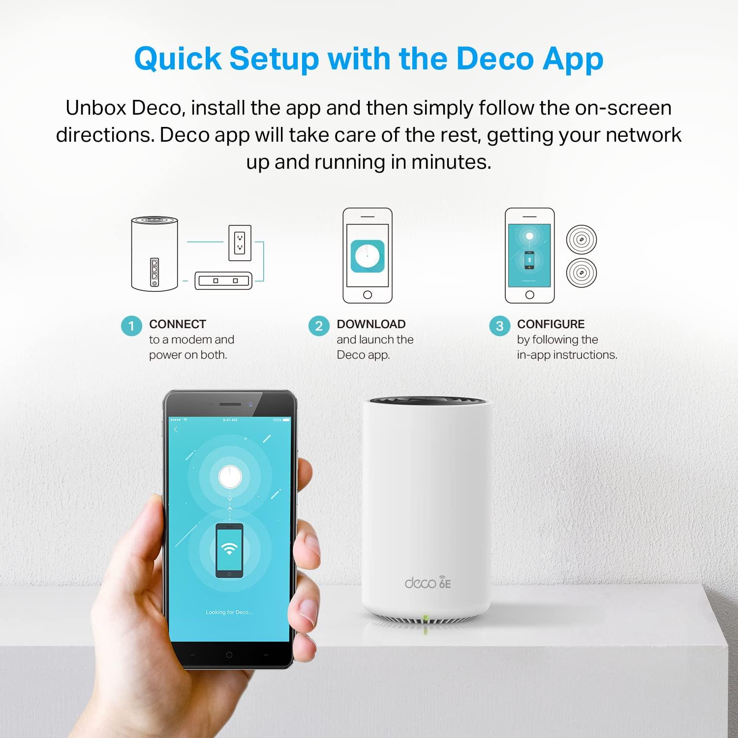 TP-Link Deco AXE5400 Tri-Band WiFi 6E Mesh System(Deco XE75 Pro) - 2.5G WAN/LAN Port, Covers up to 5500 Sq.Ft, Replaces WiFi Router and Extender, AI-Driven Mesh, New 6GHz Band, 2-Pack - Image 8