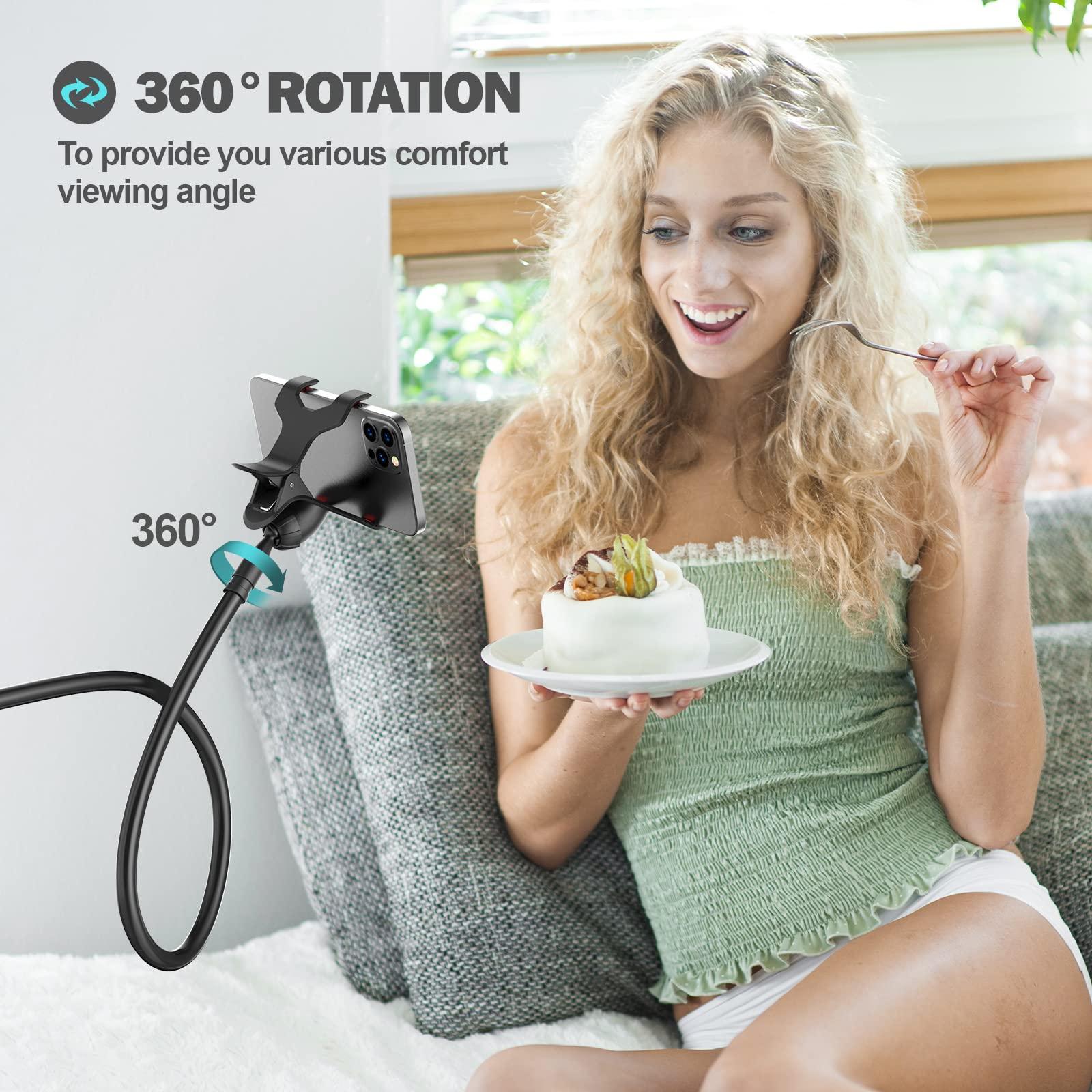 Gooseneck Phone Holder for Bed, Flexible Lazy Arm Cell Phone Holder 360 Adjustable Clamp Bracket Mount Desk for iPhone 14 Pro Max Plus 13 12 Pro Max Mini 11 Pro Xs XR X 8 Samsung S22 S21 Phones - Image 3