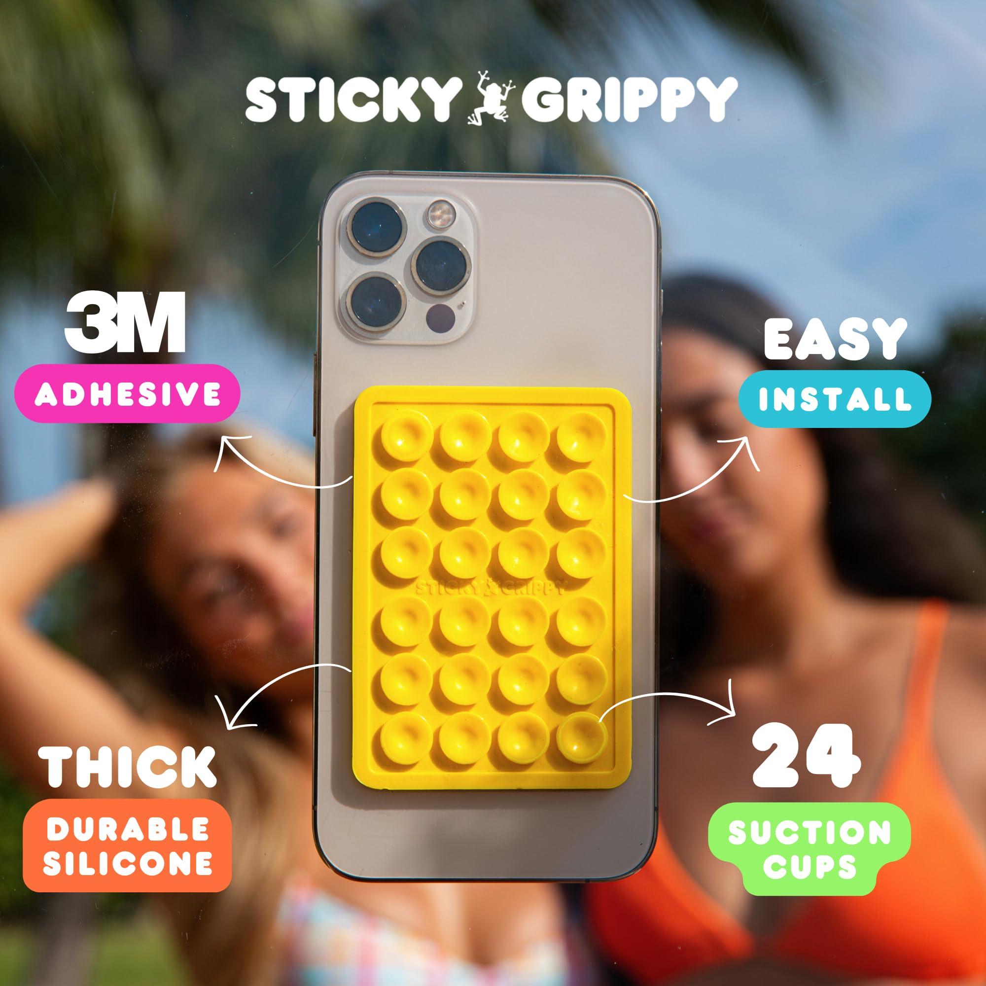 StickyGrippy Suction Phone Case Mount, Sillicon Adhesive Phone Accessory for iPhone and Android, Hands-Free Fidget Toy Mirror Shower Phone Holder, Tiktok Videos and Selfies (Purple Glitter) - Image 4