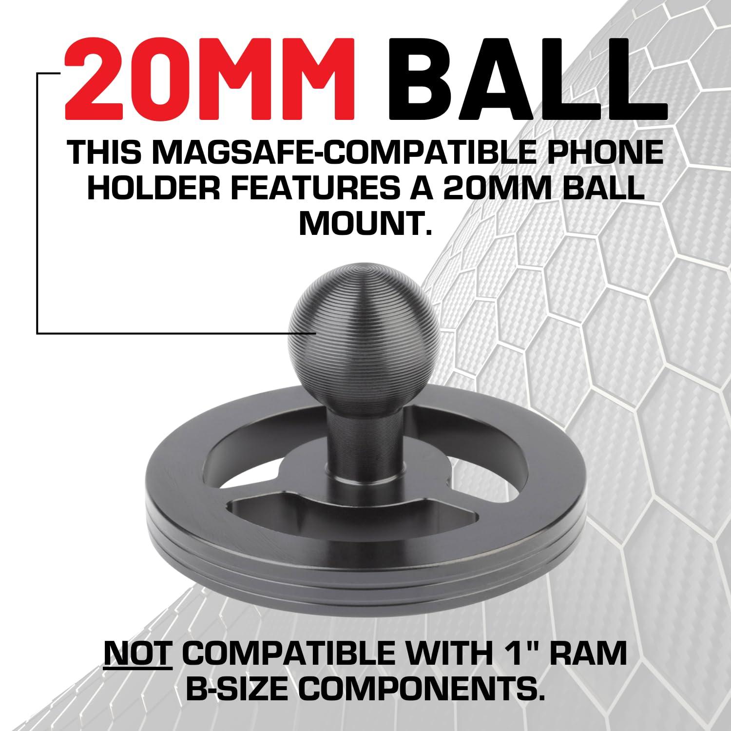 Bulletpoint Dash Mount Magnetic Cell Phone Holder Compatible with MagSafe iPhone Smartphones - 20mm (0.787 inches) Attachment Ball (MagSafe Holder only) - Image 6
