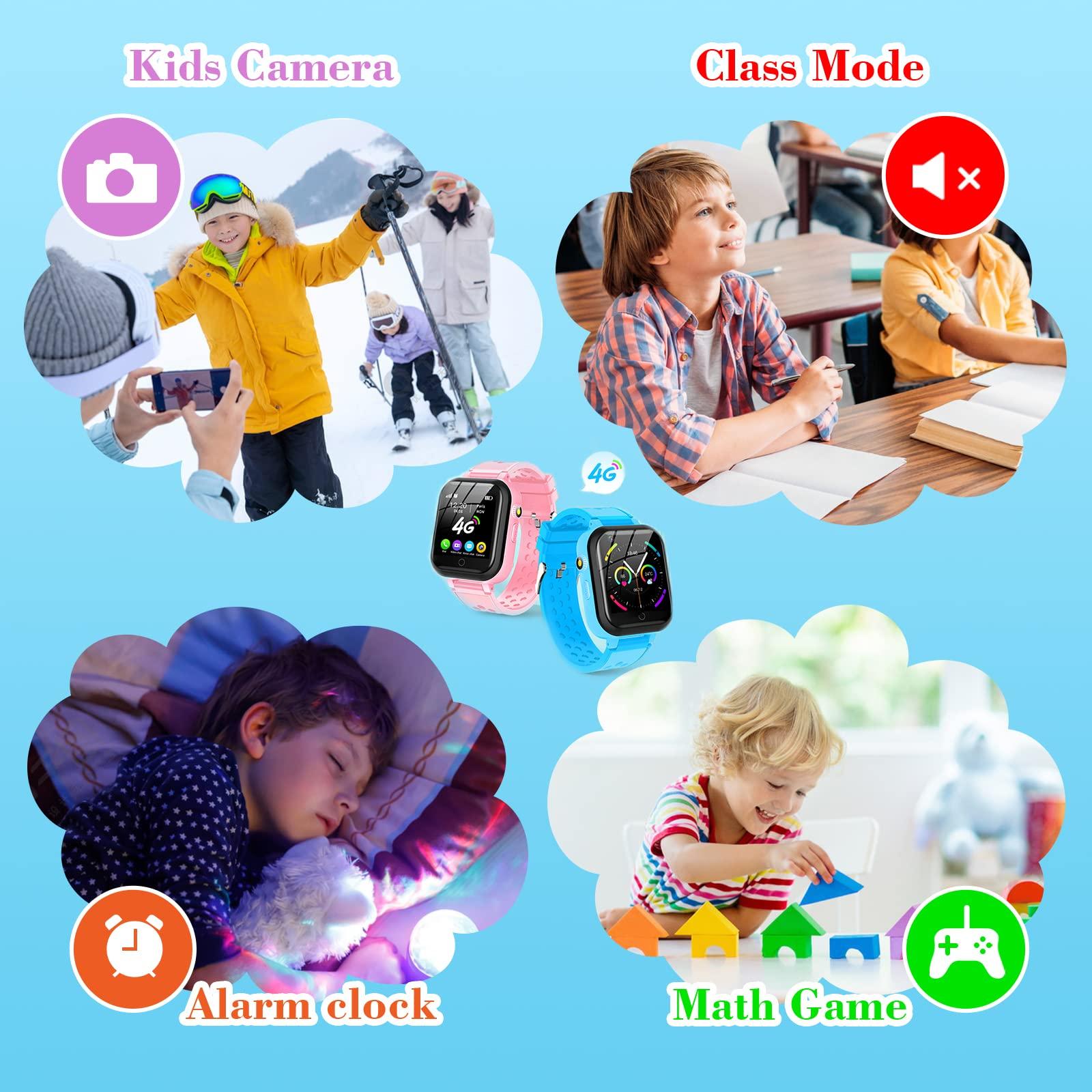 DDIOYIUR Smart Watch for Kids, 4G Kids Phone Smartwatch with GPS Tracker, WiFi SMS, Call, Voice Video Chat, Bluetooth, Audio Recording, Alarm, Pedometer, Wrist Watch for 4-16 Boys Girls Birthday Gifts - Image 6