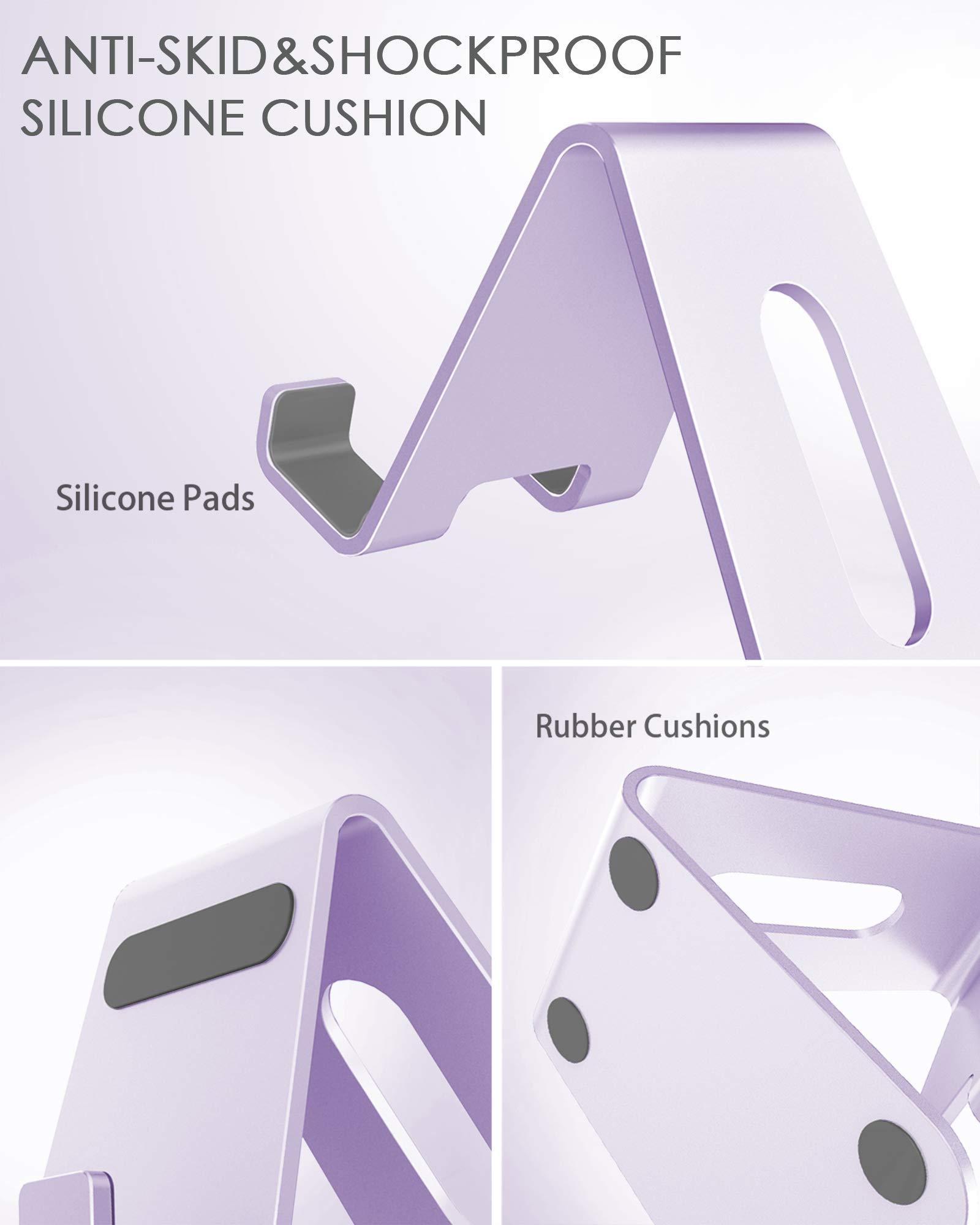 CreaDream Cell Phone Stand, Cradle, Holder,Aluminum Desktop Stand Compatible with Switch, All Smart Phone, iPhone 11 Pro Xs Max Xr X Se 8 7 6 6s Plus SE 5 5s-Purple - Image 6