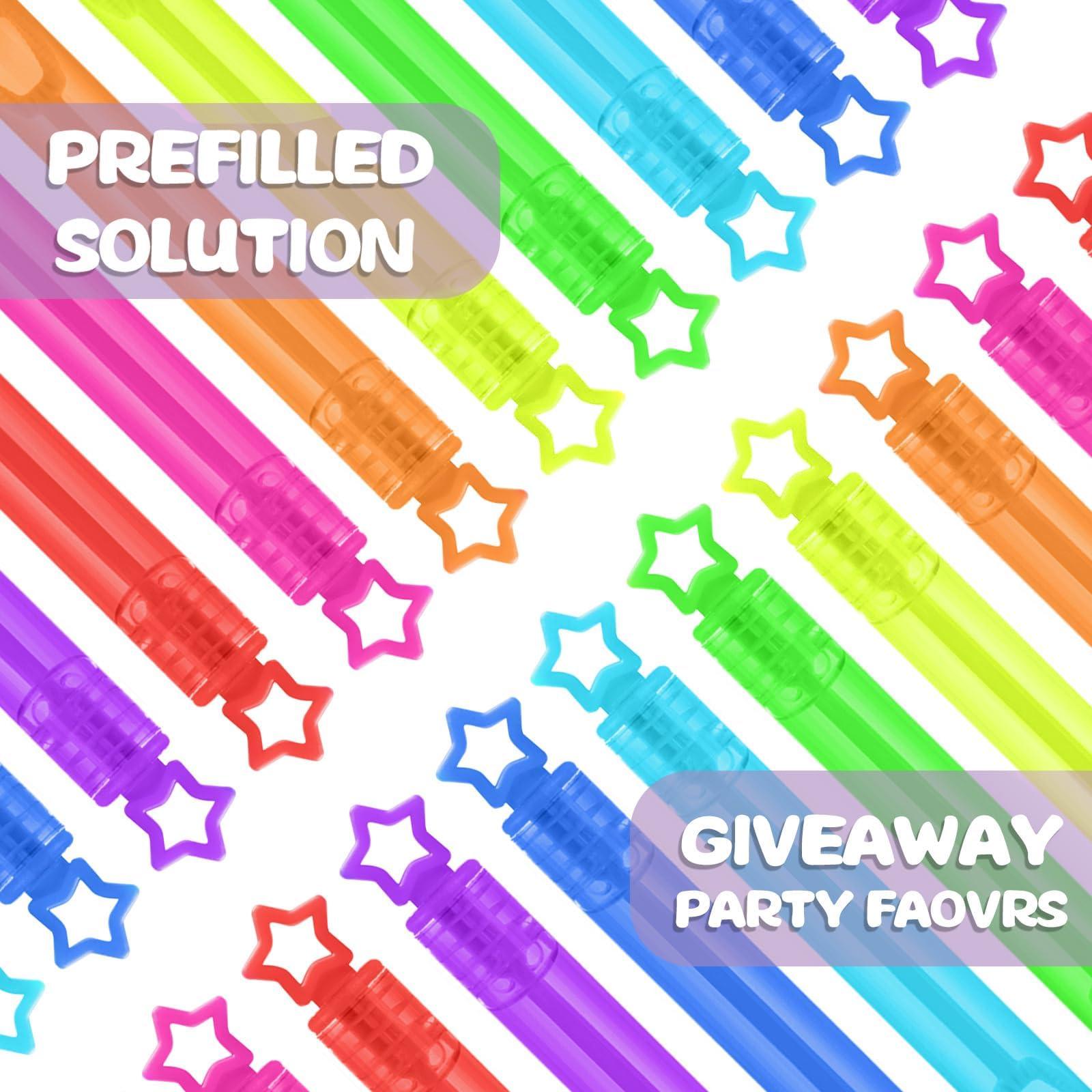 32 Pcs 8 Colors Neon Bubbles Party Favors For Kids, Mini Star Bubble Wand Bulk In Gift Box as Goody Bags Stuffer, Classroom Giveaways, Carnival Prizes Toy, Birthday Treats, Party Supplies For Toddlers - Image 5