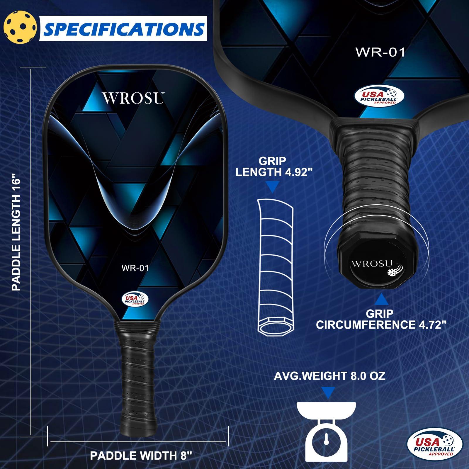 Carbon Fiber Pickleball Paddles Set of 4 or 2 Rackets,USAPA Approved Carbon Fiber Surface Pickle Ball Equipment Sets PP Honeycomb Core Pickleball Rackets & Accessories for Men,Women,Kids,Adults - Image 6