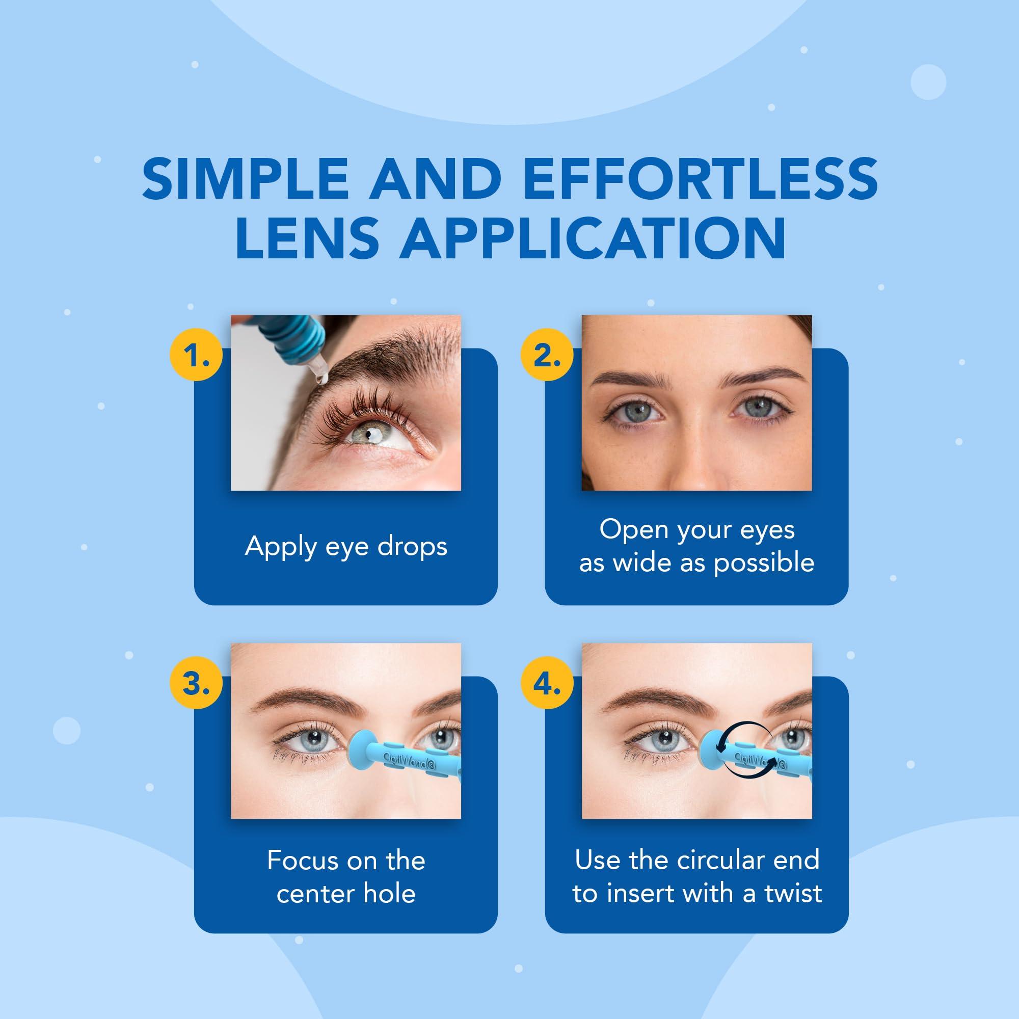 OptiWand - Portable Soft Contact Lens Removal & Insertion Tool - Silicone Rubber Eye Lens Inserter & Remover Device with Pincher End & Finger Grips - Safe & Easy to Use, Travel Size – 1.75" - Image 2