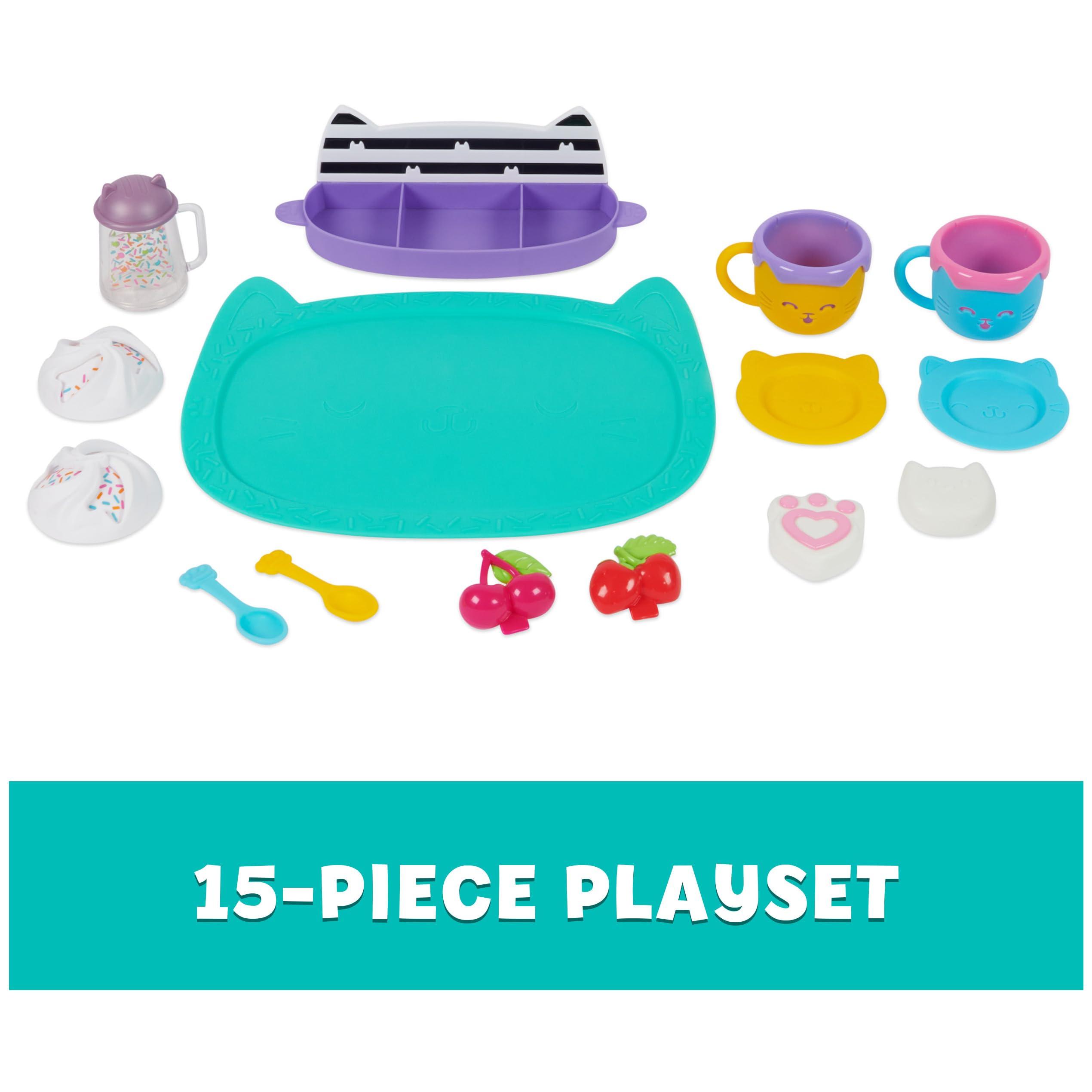 Gabby’s Dollhouse, Sprinkle Party Sweet Treat Set, Pretend Play Kitchen Hot Cocoa Party Set with Fruit & Sprinkles, Kids Toys for Girls and Boys 3+ - Image 3