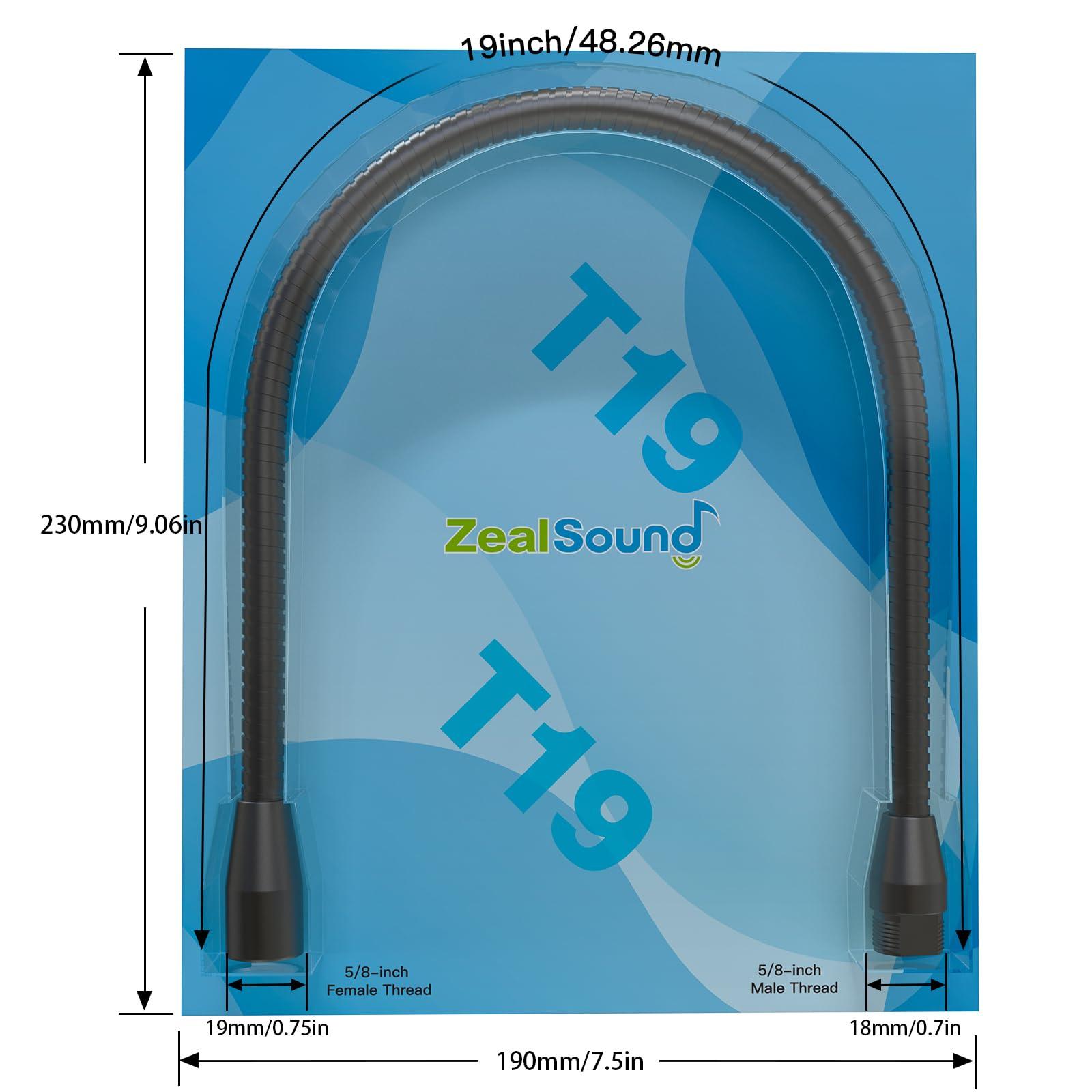 ZealSound Upgraded Metal Hose Arm, 19 inch Flexible Gooseneck Stand, Heavy Duty Extension for Microphone, Mic Floor Stand, Phone Holder, Makeup Mirror, 5/8" Thread - Image 7