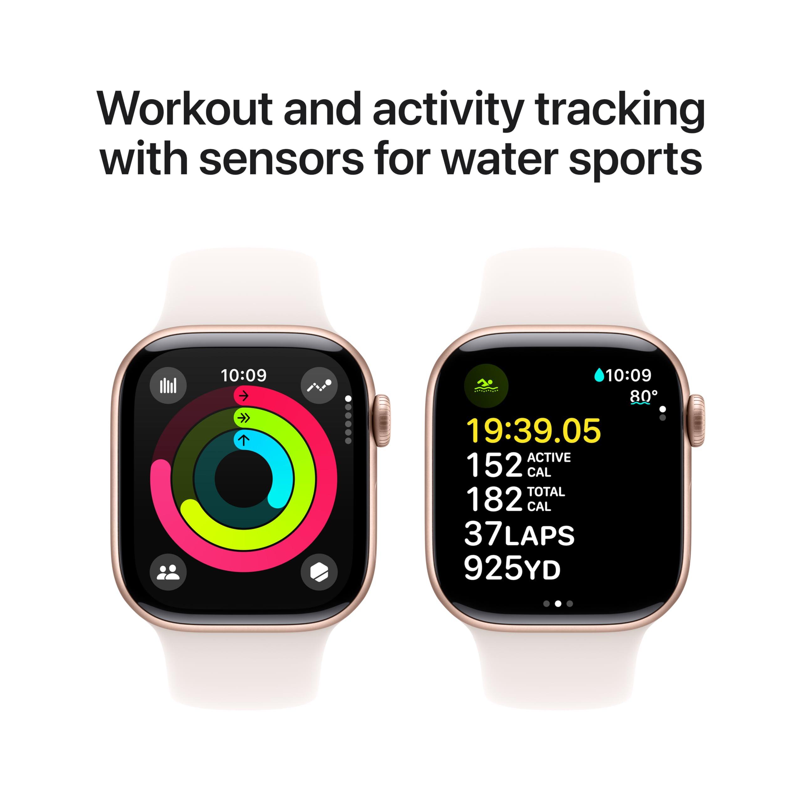 Apple Watch Series 10 [GPS + Cellular 42mm case] Smartwatch with Rose Gold Aluminium Case with Light Blush Sport Band - S/M. Fitness Tracker, ECG App, Always-On Retina Display, Water Resistant - Image 5