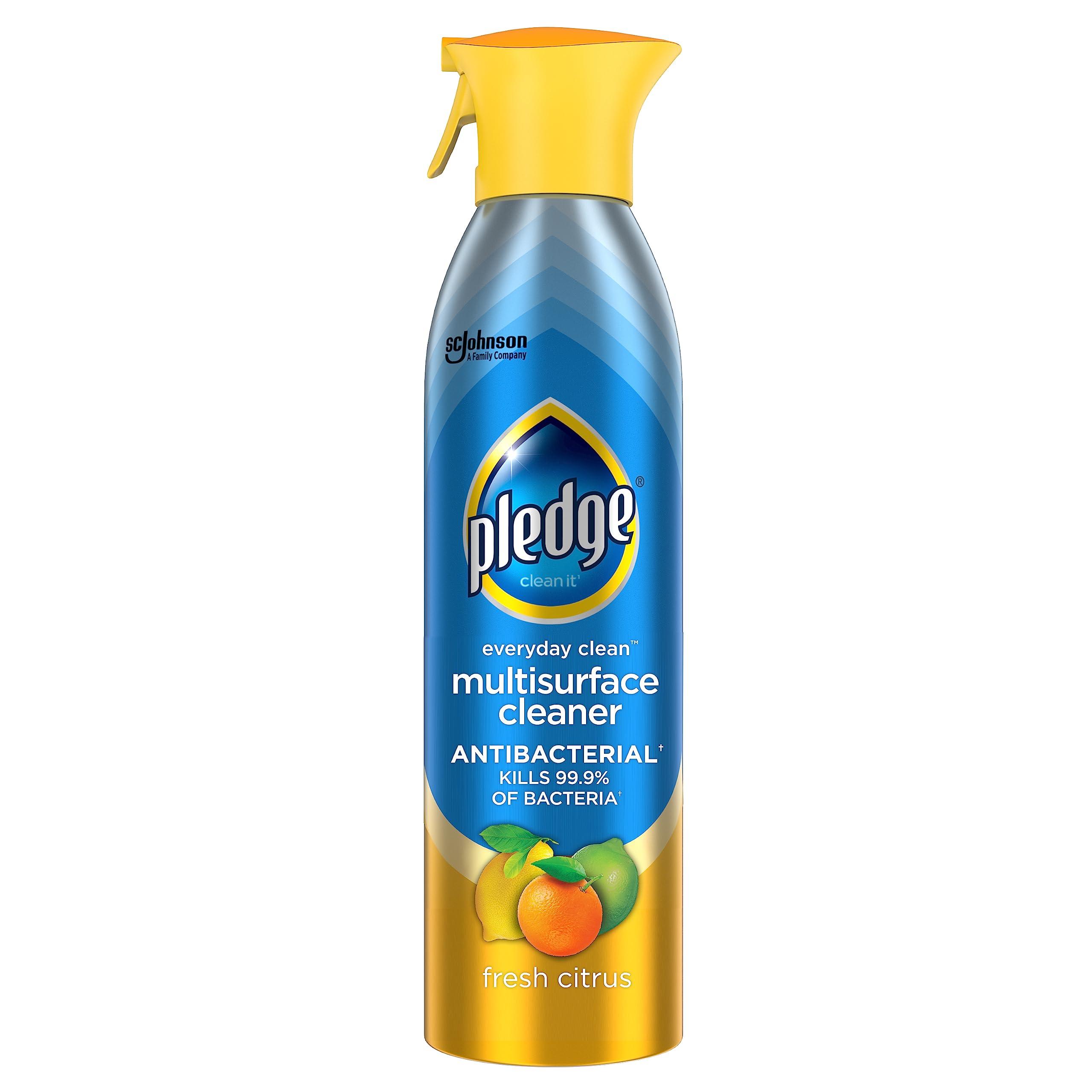 Pledge Antibacterial Multisurface Cleaner Spray, Fresh Citrus Scent, 9.7oz