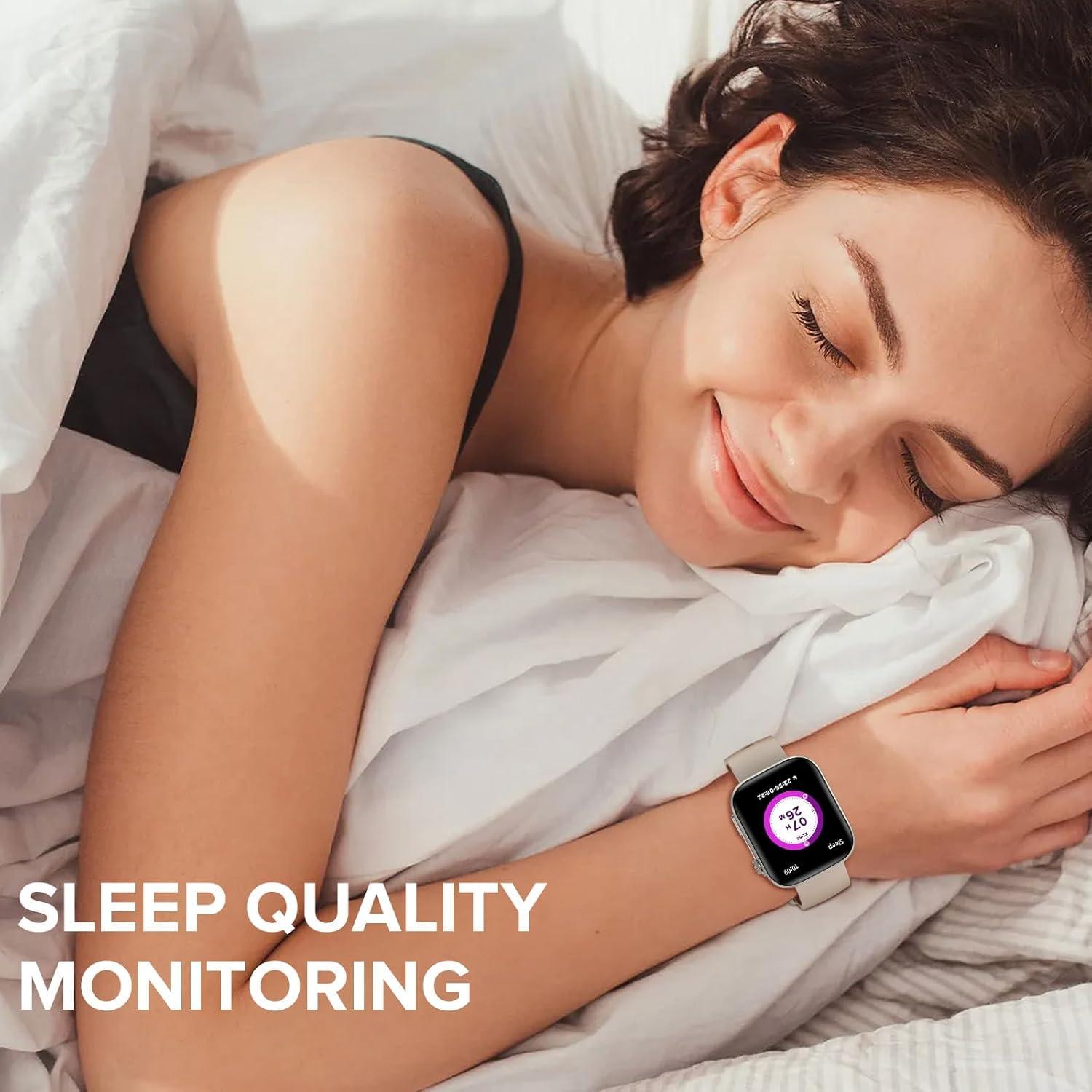 Bebinca Smart Watch for Men Women 2.01" Full Touch Screen IP68 Waterproof Bluetooh Fitness Tracker Heart Rate/Sleep Monitor Compatible with iPhone Samsung Android Phone(Starlight) - Image 3