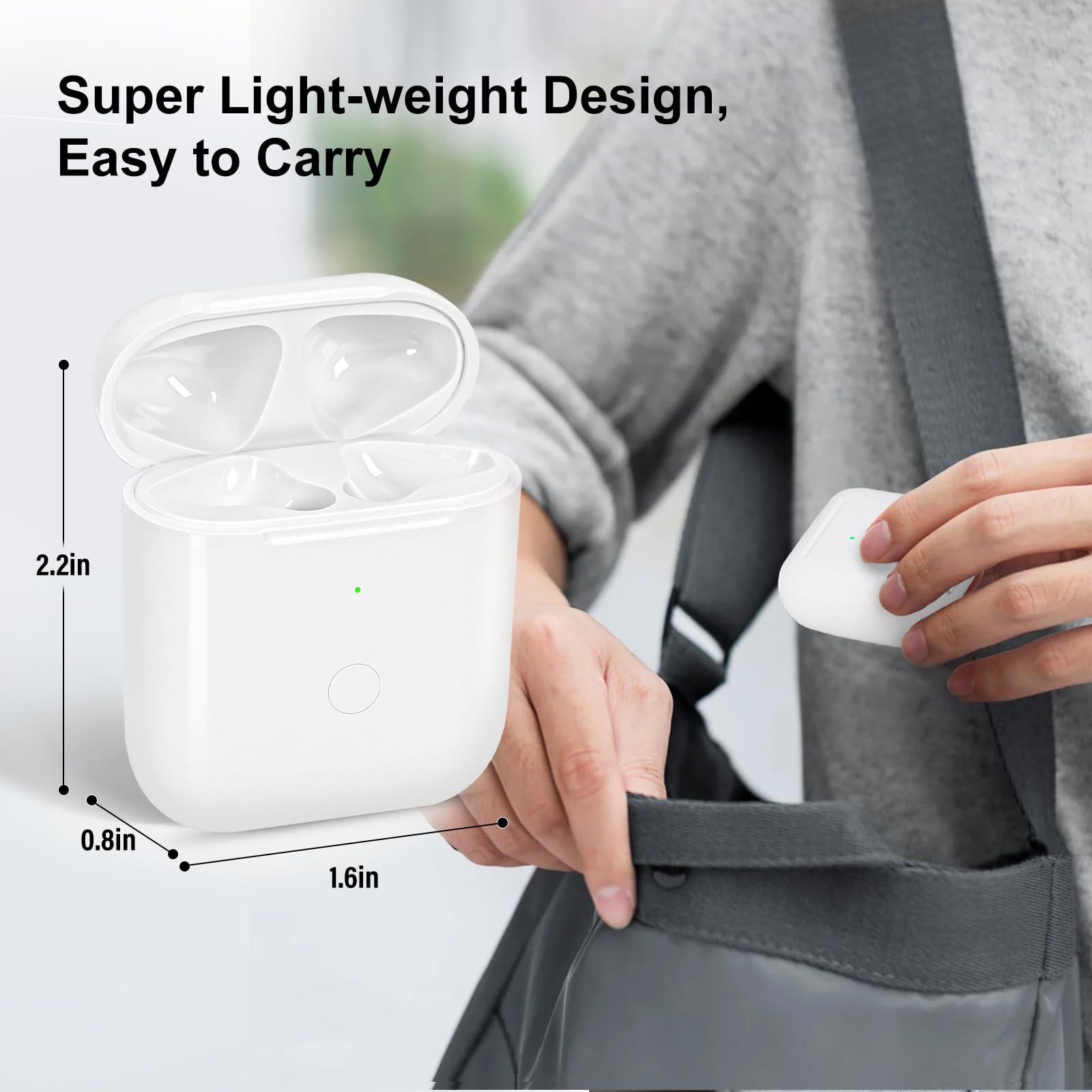 Wireless Charging Case Compatible with AirPod 2 1, Air Pod Charger Case Replacement with Bluetooth Pairing Sync Button, No Earbuds,White - Image 7