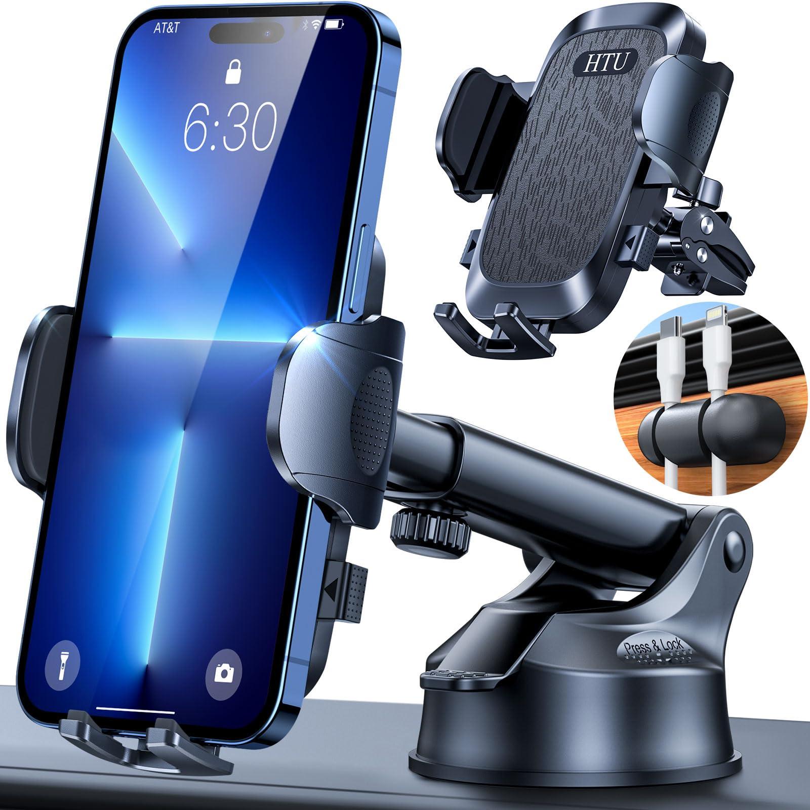 2025 Ultimate Car Phone Mount【80+LBS Strongest Suction & Military-Grade】【Patent & Safety Certs】 Cell Phone Holder Truck Stand for Dashboard Windshield Vent for iPhone 16 Pro Max 15 14 (Black)