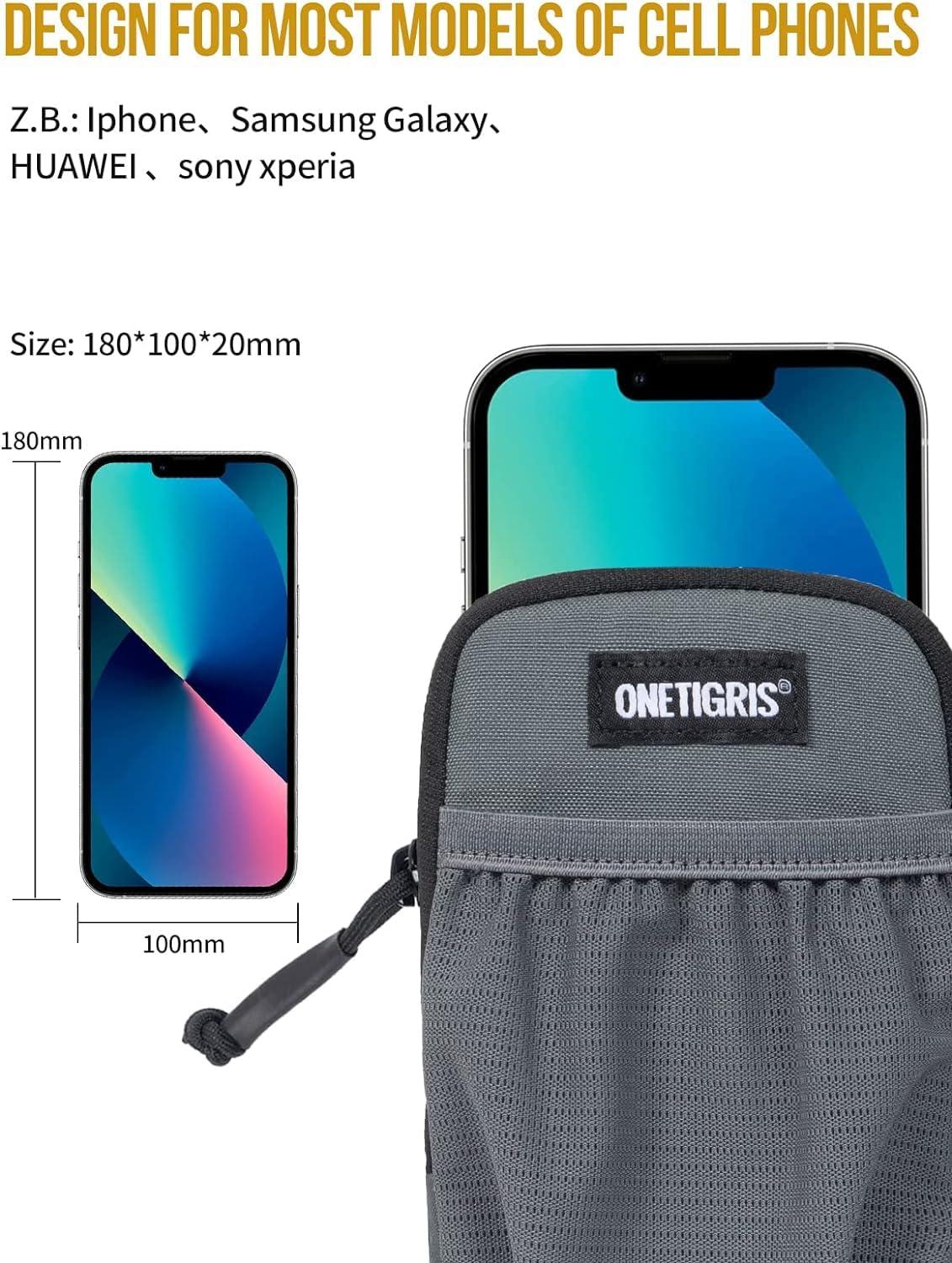 OneTigris Cell Phone Holster - Phone Belt Holder Molle Phone Pouch for Belt with Loop, Holds 4.7"-6.5" Phones in Black - Image 4