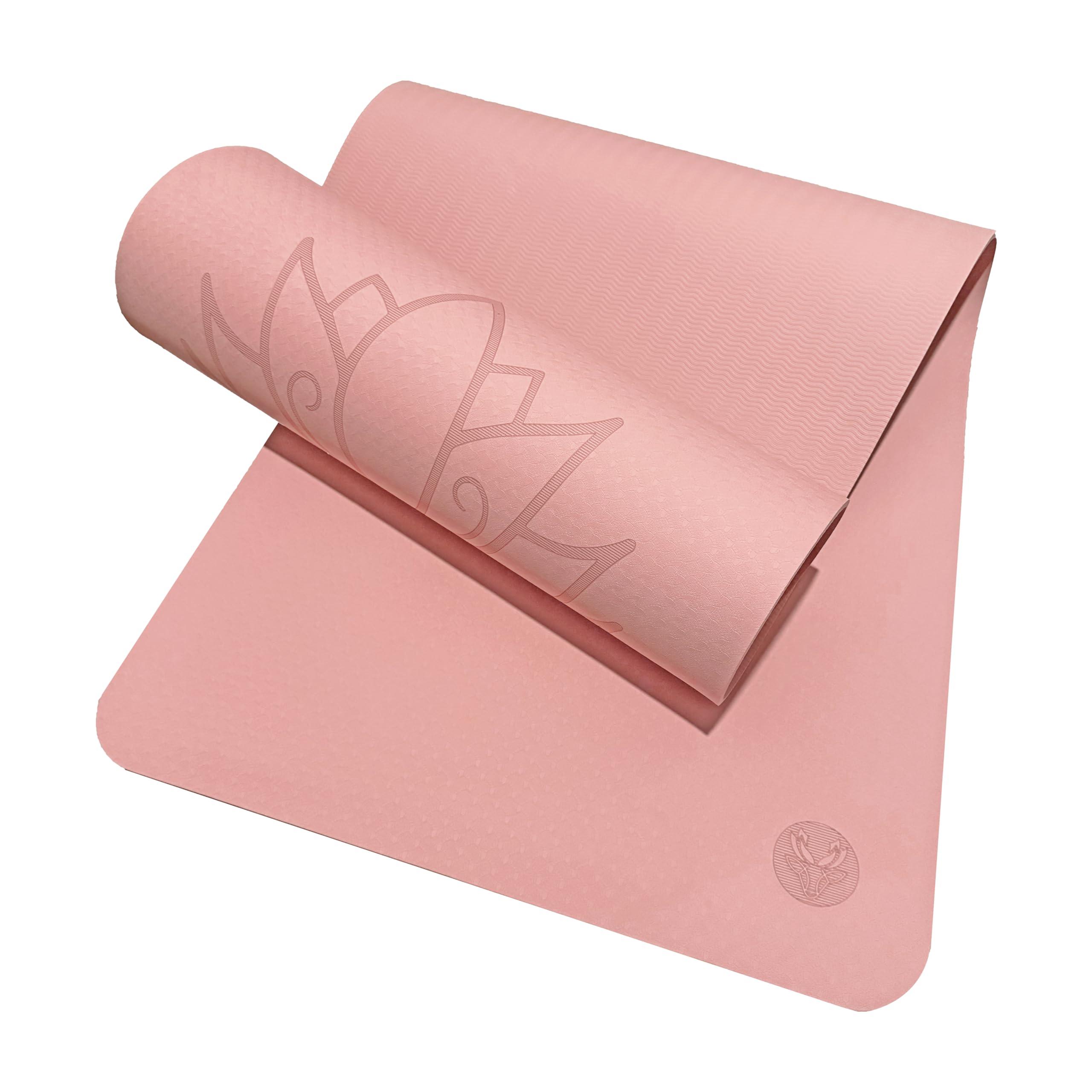 Lotus et Moi Non Slip Yoga Mat 6mm Thick, TPE Yoga Mat with a Carrying Strap, Home Workout, Light Weight Travel Pilates Mat Women, Fitness Gym Mat, Namaste - Image 6