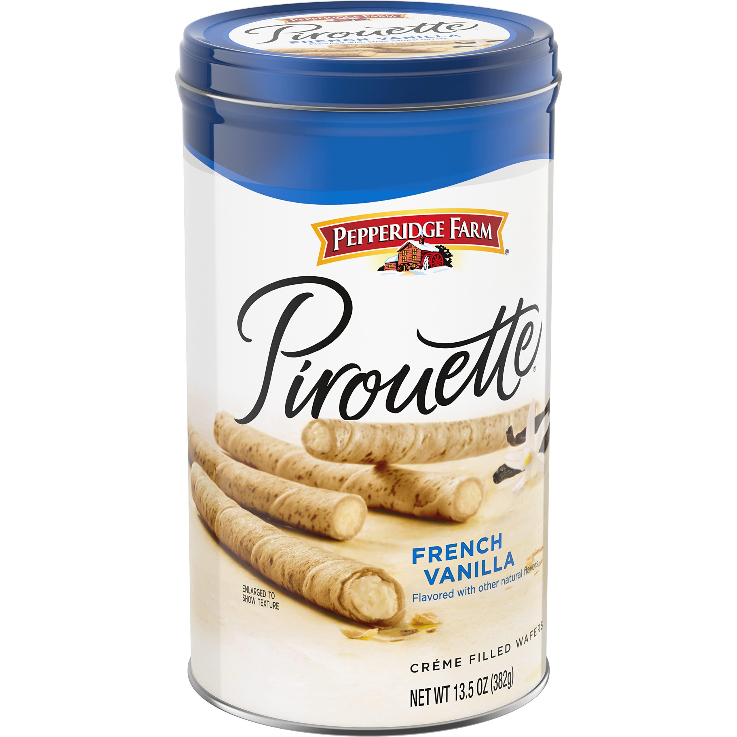 Pepperidge Farm Pirouette Cookies, French Vanilla Flavored Crème Filled Wafers, 13.5 Oz Tin - Image 8