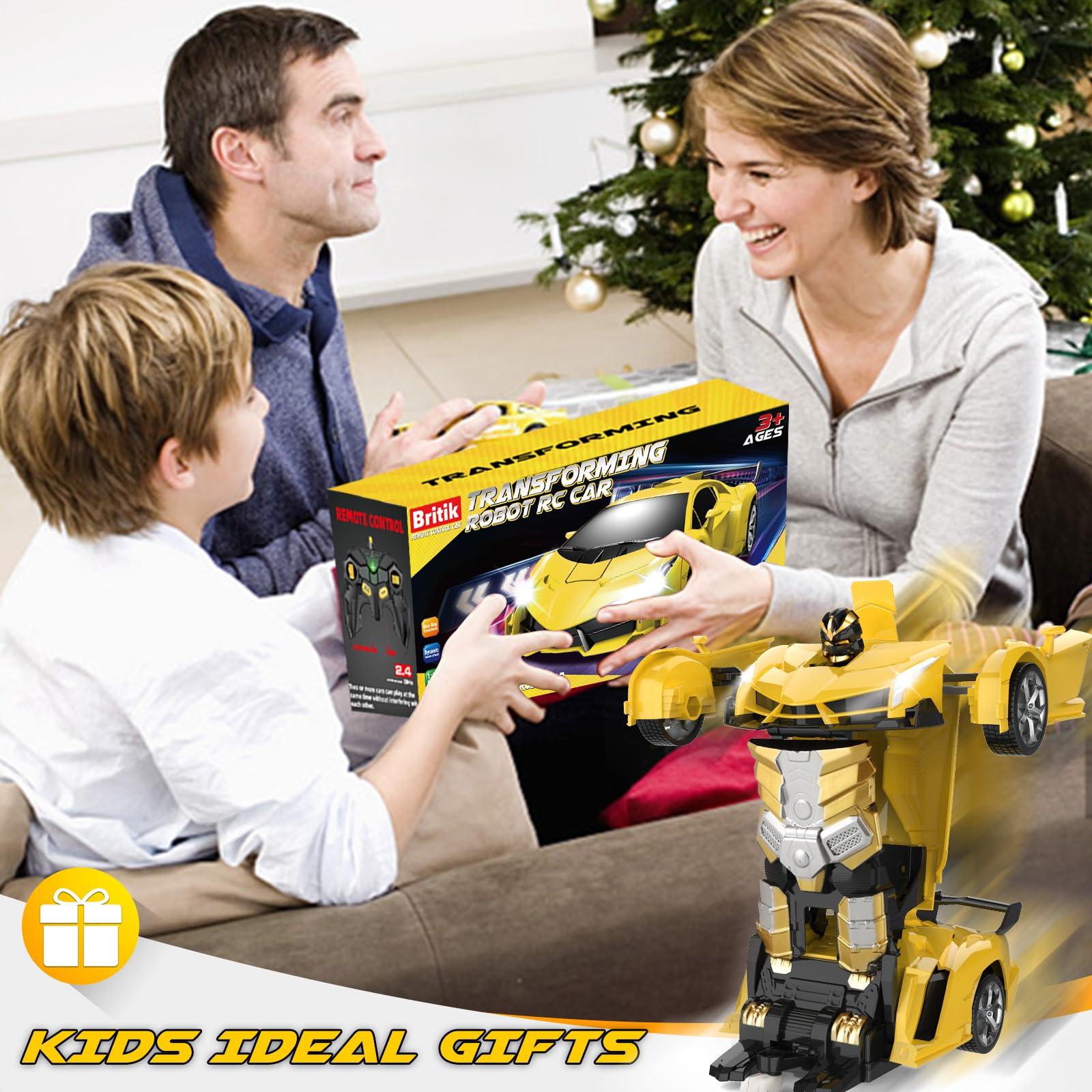 Britik Transform Remote Control Car Toy for Kids 4 5 6 7 8, Remote Control Car for Boys 4-7, Transform Cars for Boys 4-6, Toy Car 5 Year Old Boy, Toys for 3 4 5 6 7 8 9 10 11 12 Years Old Boy - Image 8