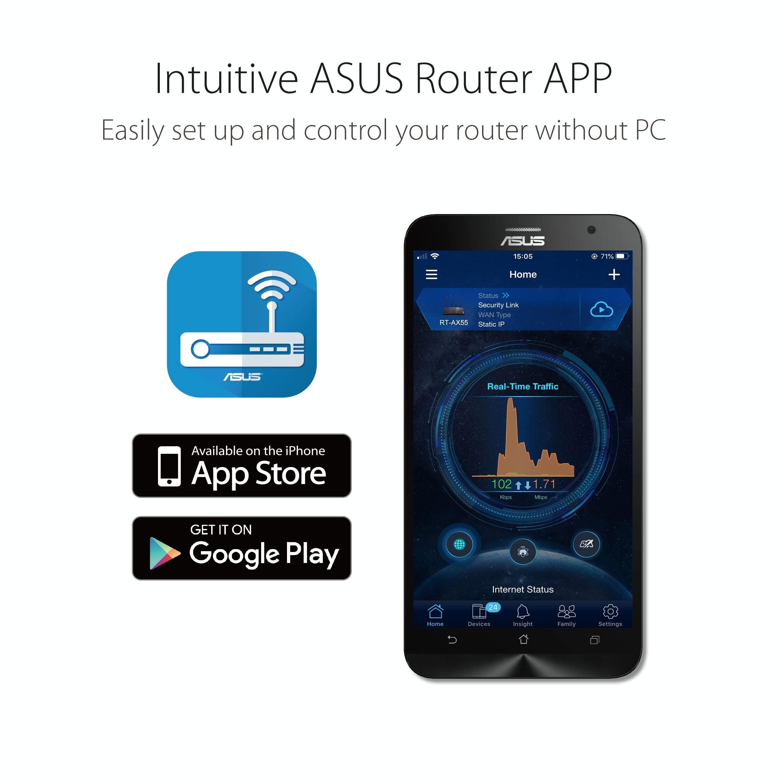ASUS RT-AX1800S Dual Band WiFi 6 Extendable Router, Subscription-Free Network Security, Parental Control, Built-in VPN, AiMesh Compatible, Gaming & Streaming, Smart Home - Image 4
