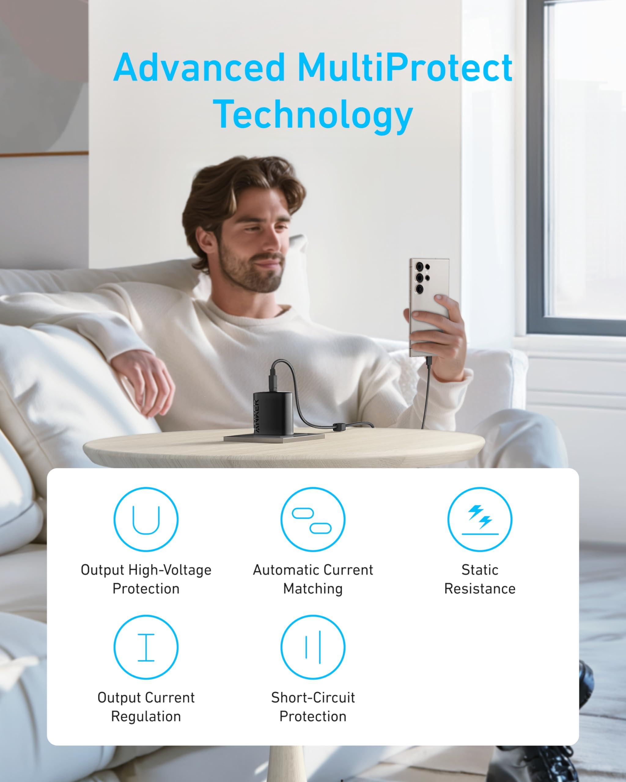 Anker 45W USB C Charger Block, PPS Fast Charger with USB-C Cable for iPhone 16/15 and More Series, iPad, Galaxy S24 Ultra (2-Pack 5 ft Cable Included) - Image 3