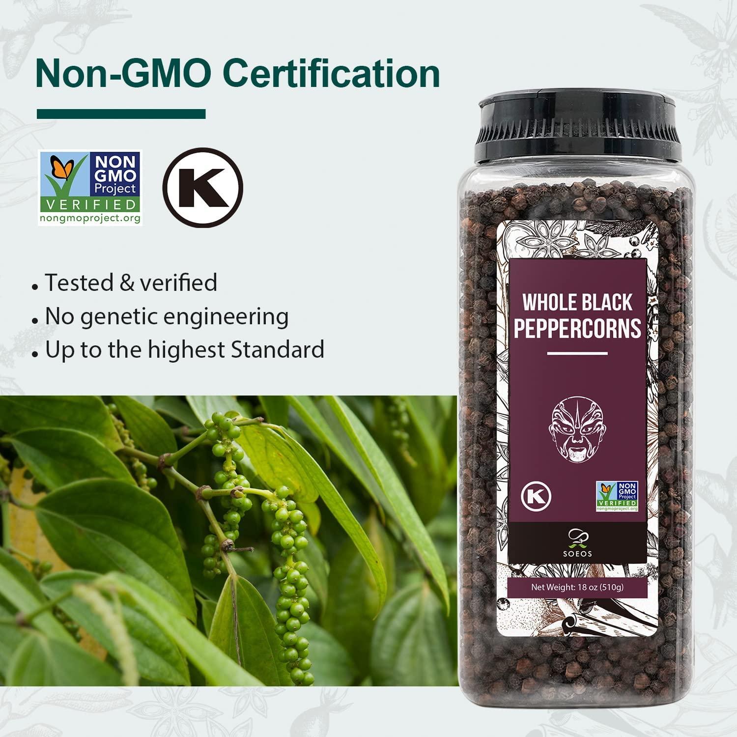 Soeos Himalayan Pink Salt 39 oz + Whole Black Peppercorns 18 oz, Coarse Grain, Kosher Salt for Grinder Refill, Salt and Pepper Grinder, Non-GMO Verified, Spice Seasoning Set for Cooking - Image 9