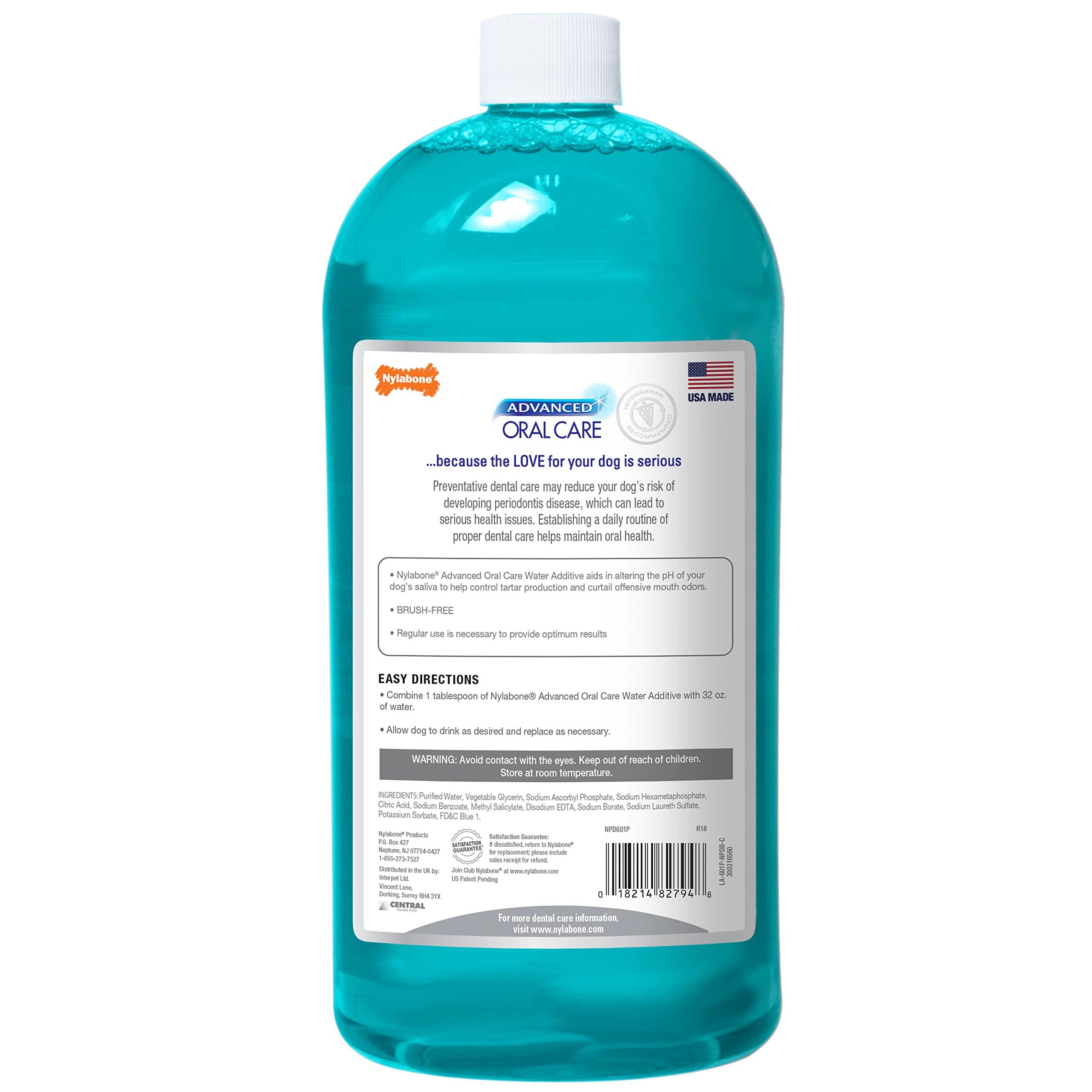 Nylabone Advanced Oral Care Pet Dental Water Additive, Liquid Tartar Remover & Breath Freshener for Dogs, Dog Teeth-Cleaning, Original Flavor, 32 oz. - Image 6
