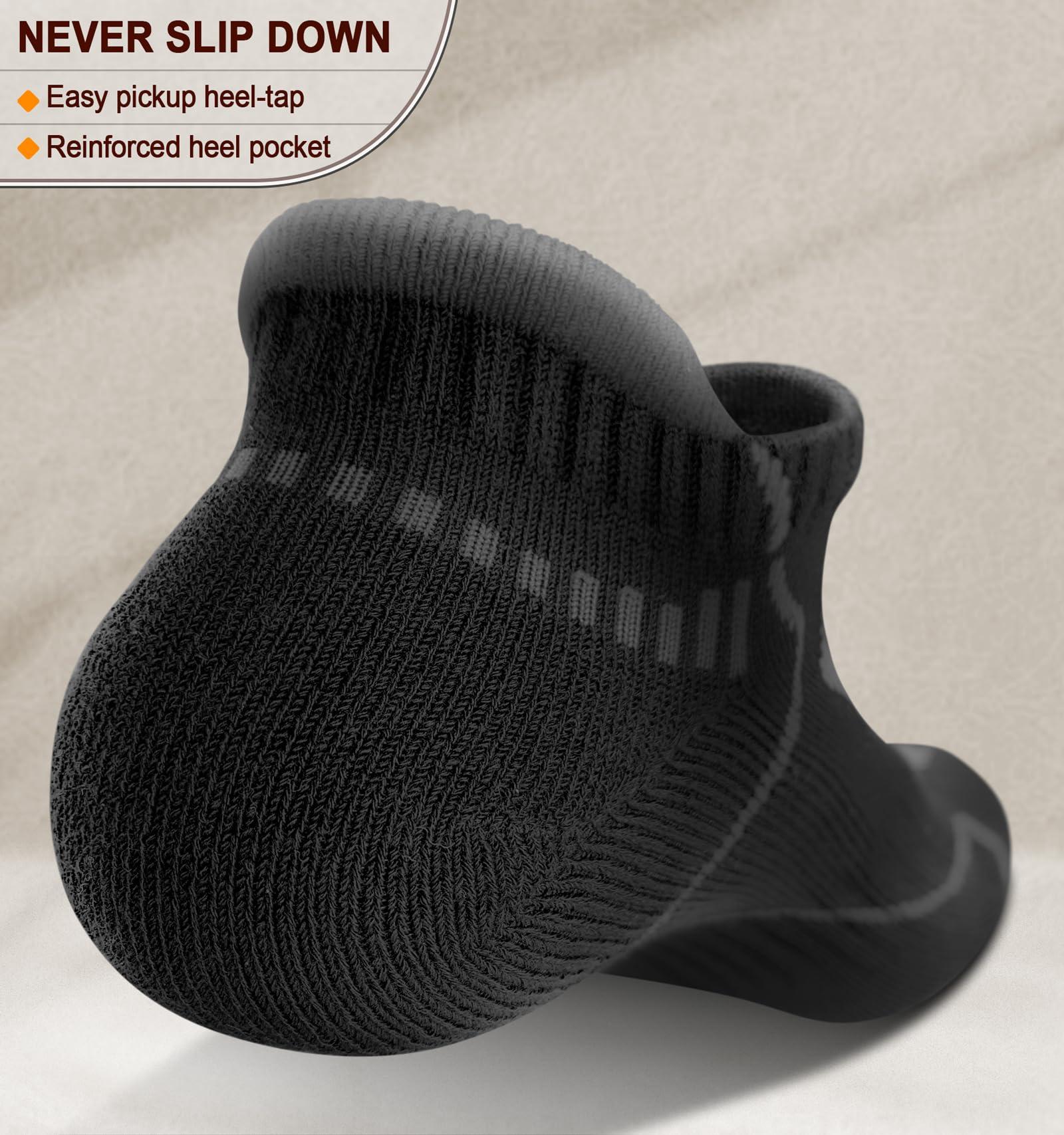 BULLIANT Men Running Socks 6Pairs-Ankle Athletic Socks Wicking Cushioned for Men Walking-Arch Compression Support - Image 4