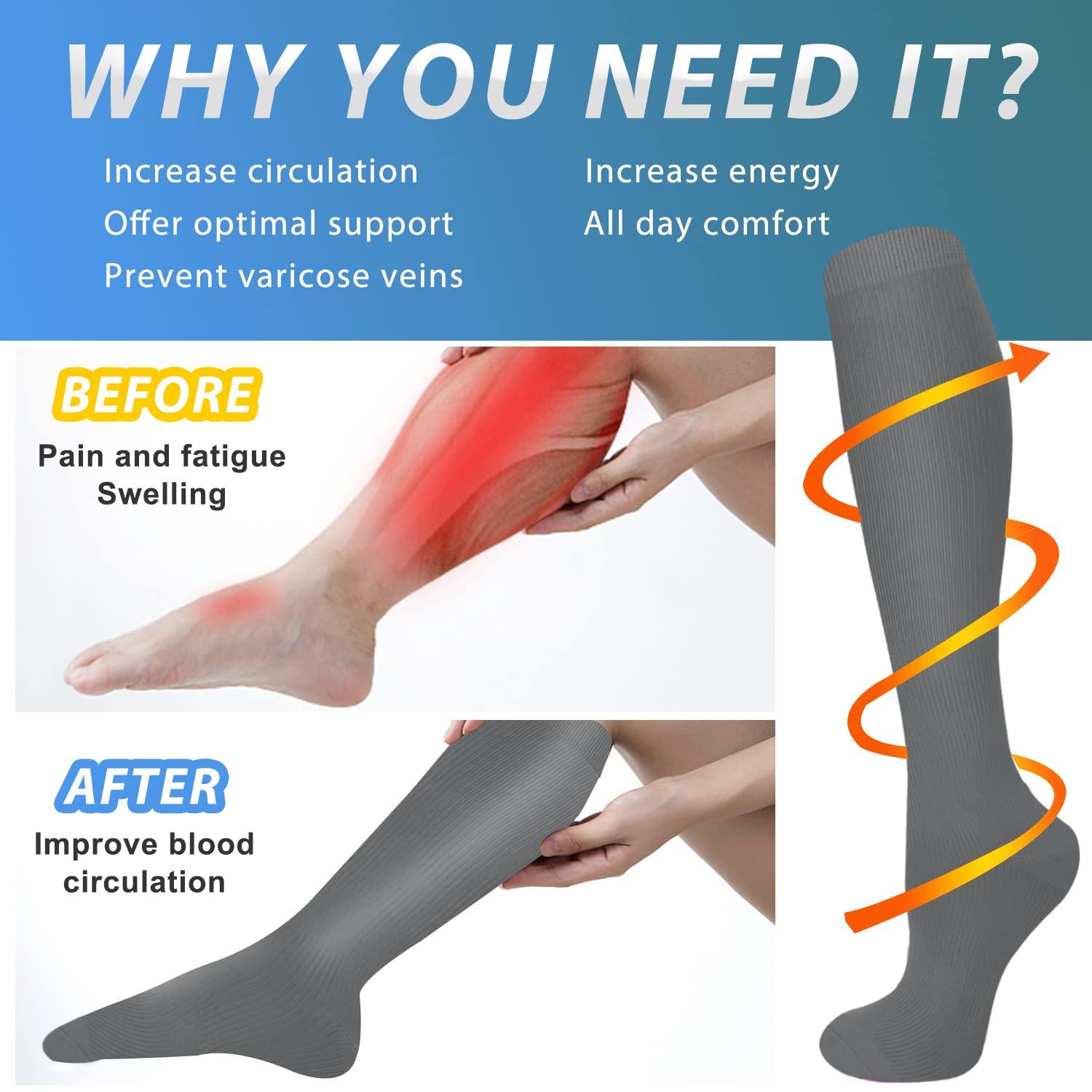 Aoliks Compression Socks for Women & Men 4 Pairs, Best Support for Nurses Running Travel - Image 2