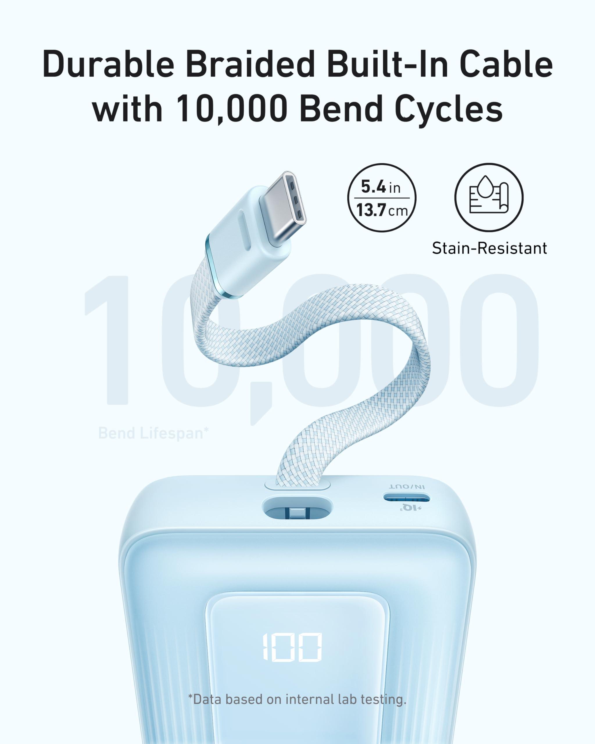 Anker Portable Charger, 10,000mAh 30W Power Bank, USB-C in and Out Fast Charging Battery Pack, Travel Essential Phone Power Bank, for iPhone 16/15, iPad, MacBook, Galaxy, Google, and More - Image 3