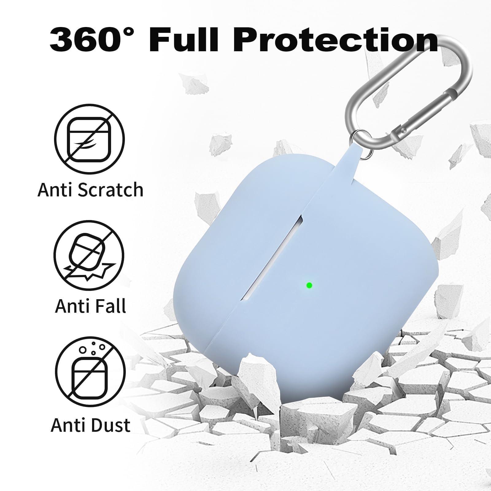 Woyinger for Airpods 4th Case Cover, Soft Silicone Case with Cleaner Kit, Keychain, Full Protection for Men and Women, Compatible with AirPods 4th Generation (Lilac) - Image 4