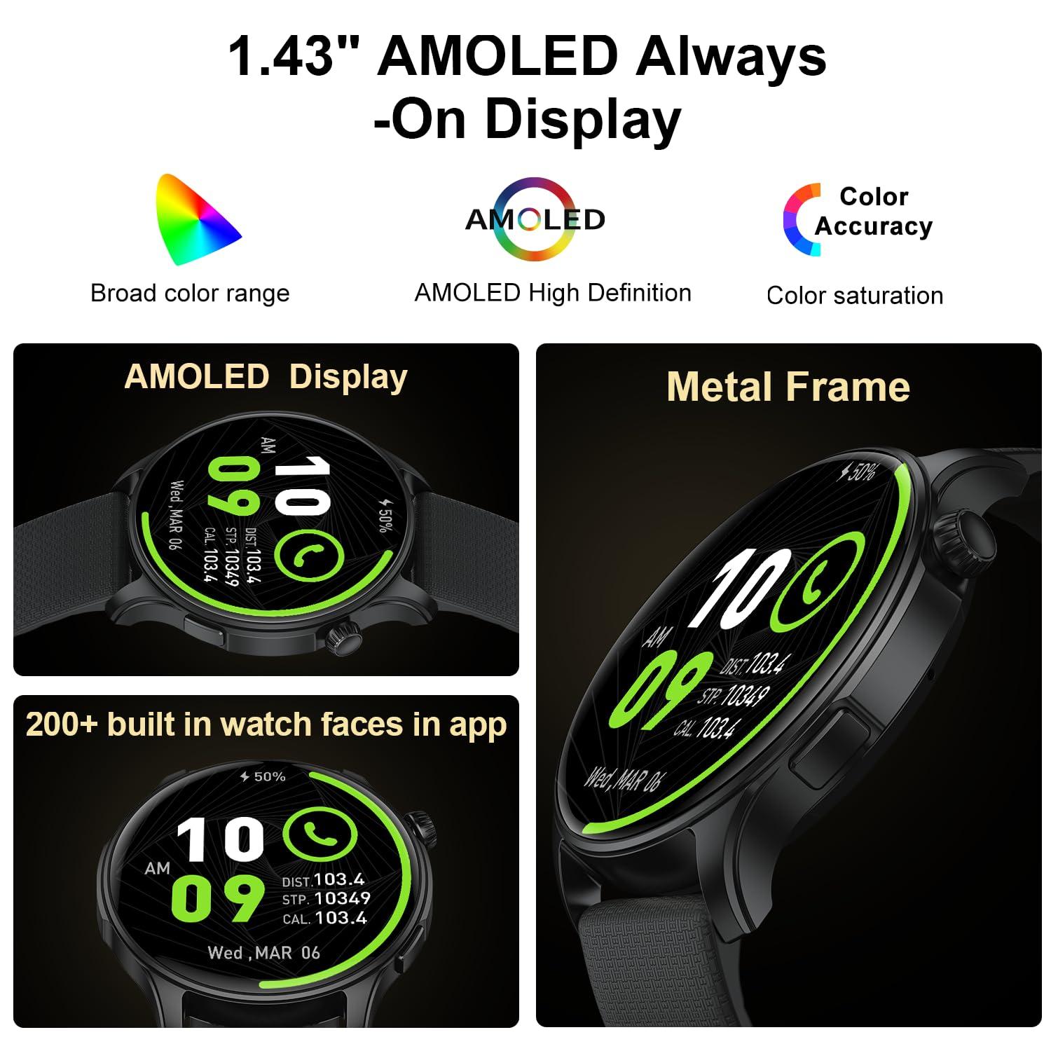 Smart Watch for Men Women Fitness: Waterproof Make/Answer Call Smart Watches for Men Digital Mens Watches Run Smartwatch Android Phones iPhone Samsung Compatible Heart Rate Monitor Step Tracker Black - Image 6