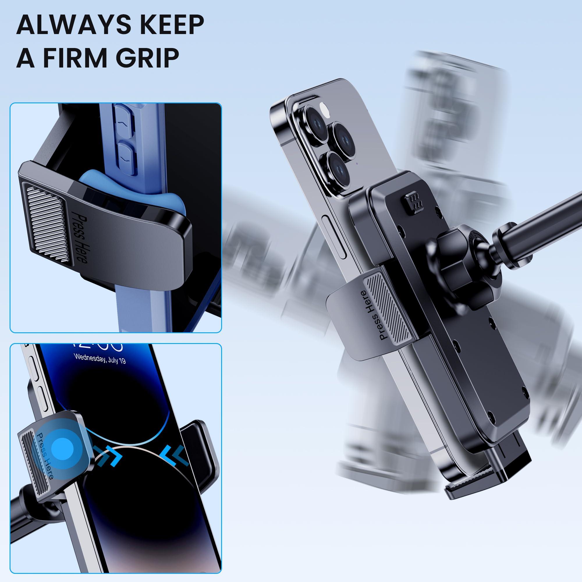 BIVGAZA Phone Holder Car [Military-Grade Suction] Universal Car Phone Holder [Thick Case Friendly] Automobile Accessories Dashboard Air Vent Windshield Phone Mount Fit for iPhone Android Smartphones - Image 6
