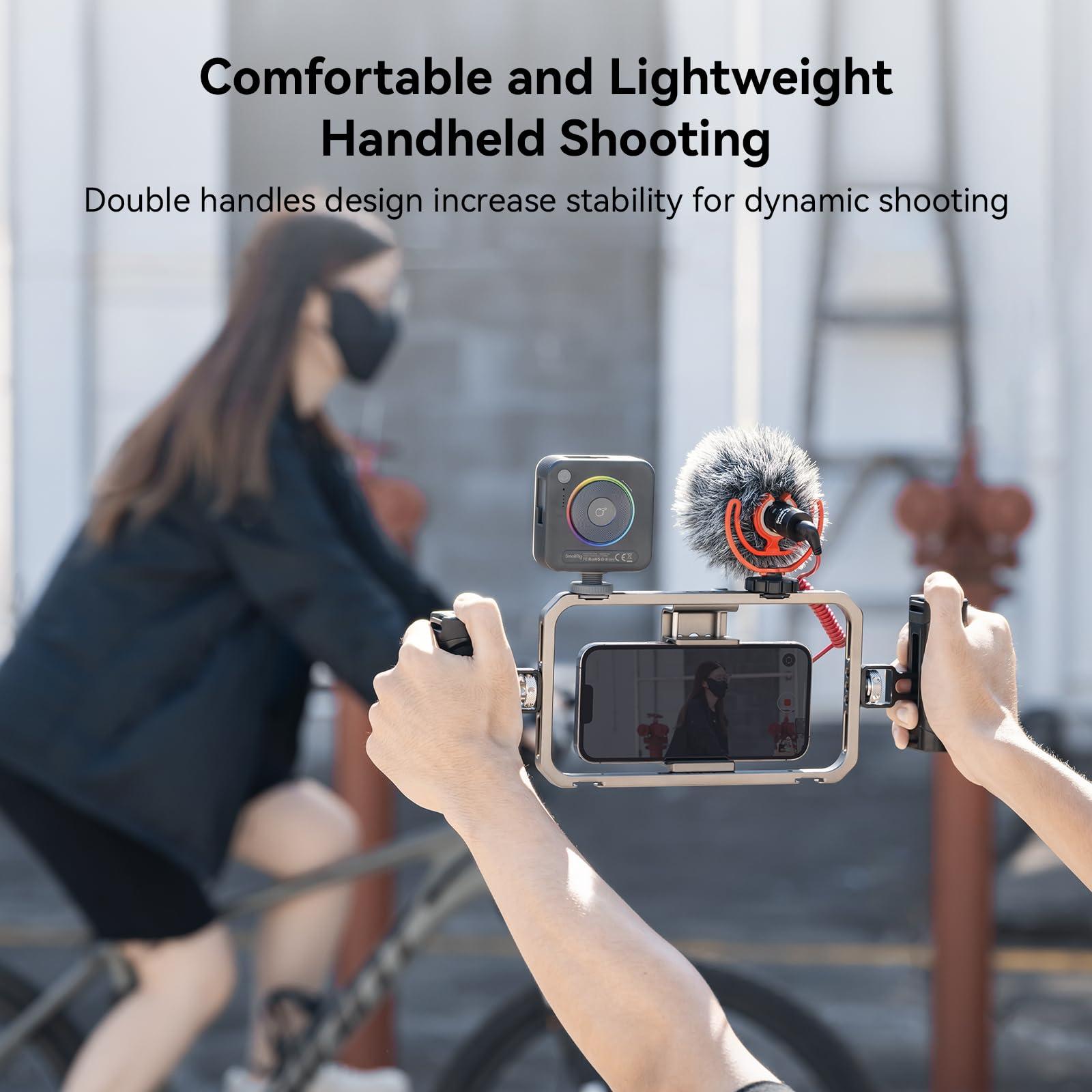 SmallRig Universal Phone Cage, Smartphone Video Rig Kit with Handles, Handheld Filmmaking Vlogging Case Stabilizer for Videomaker, for iPhone for Samsung for Pixel and Other Android Phones - Image 5