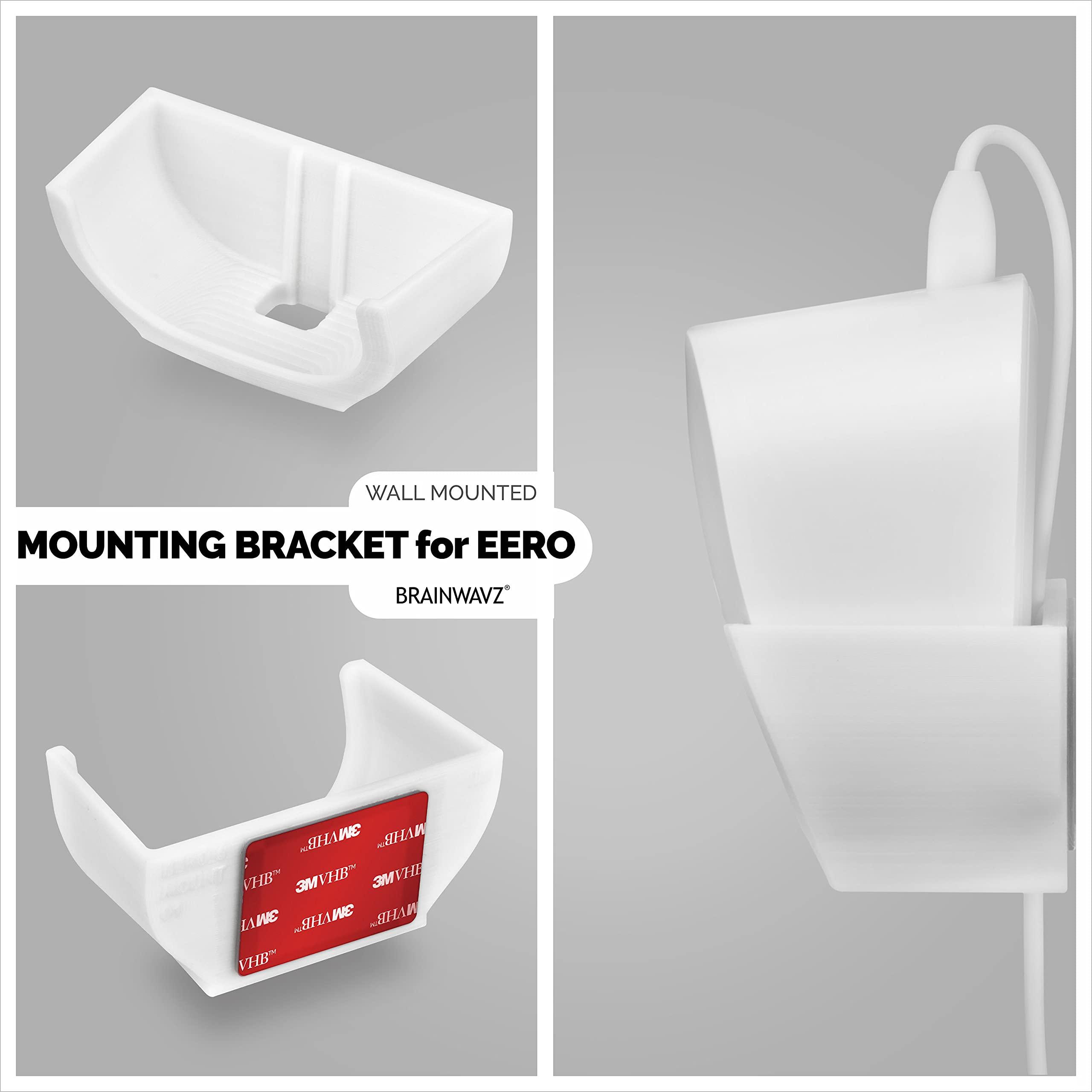 Screwless Wall Mount for Eero 6 Mesh WiFi Holder, Custom Design (NOT Compatible with Eero Pro 6 / Beacon), Strong VHB Adhesive, No Tools, No Mess, White by Brainwavz - Image 4